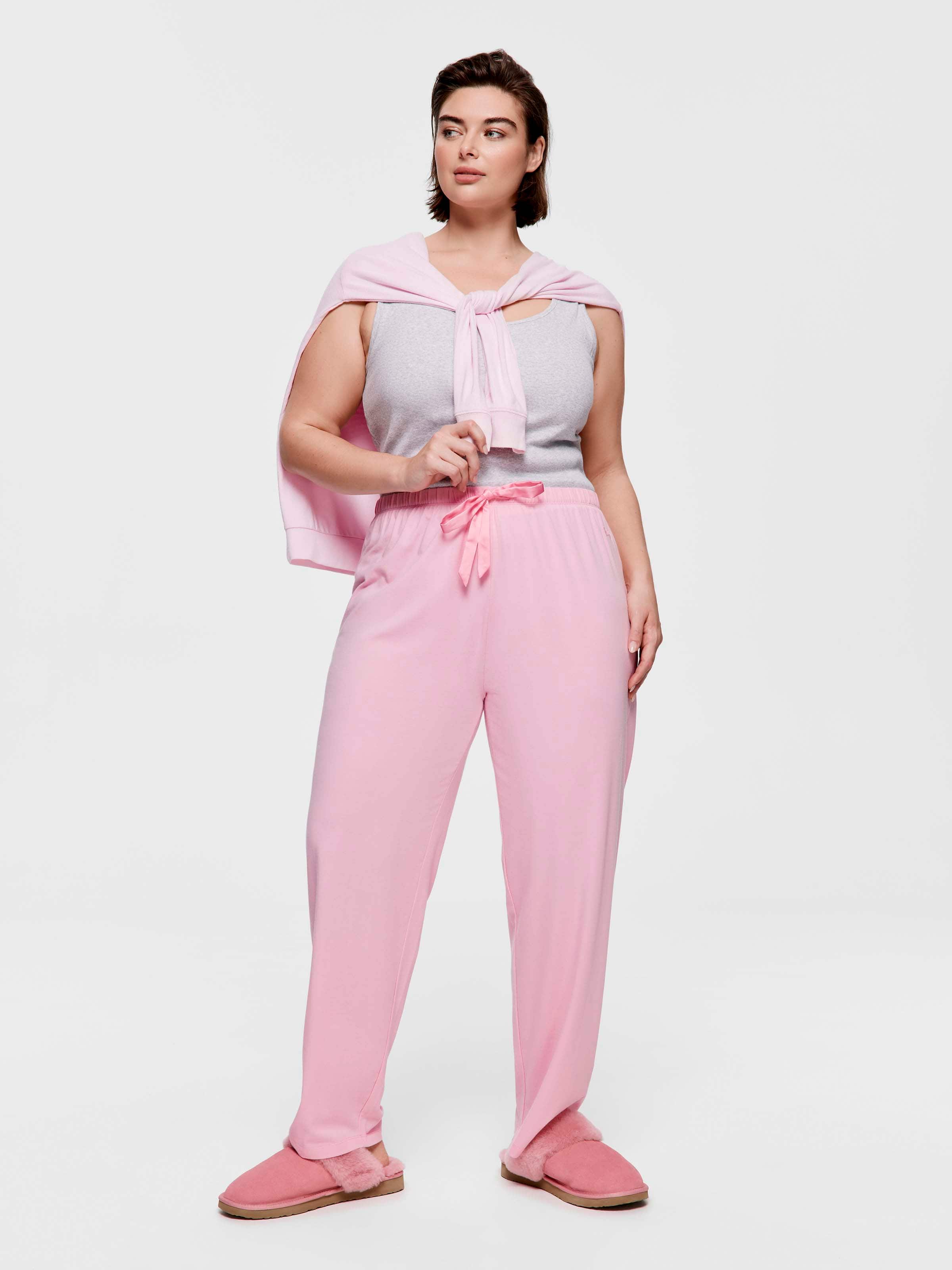 P.A. Plus Solid Pink Tapered Pj Pant