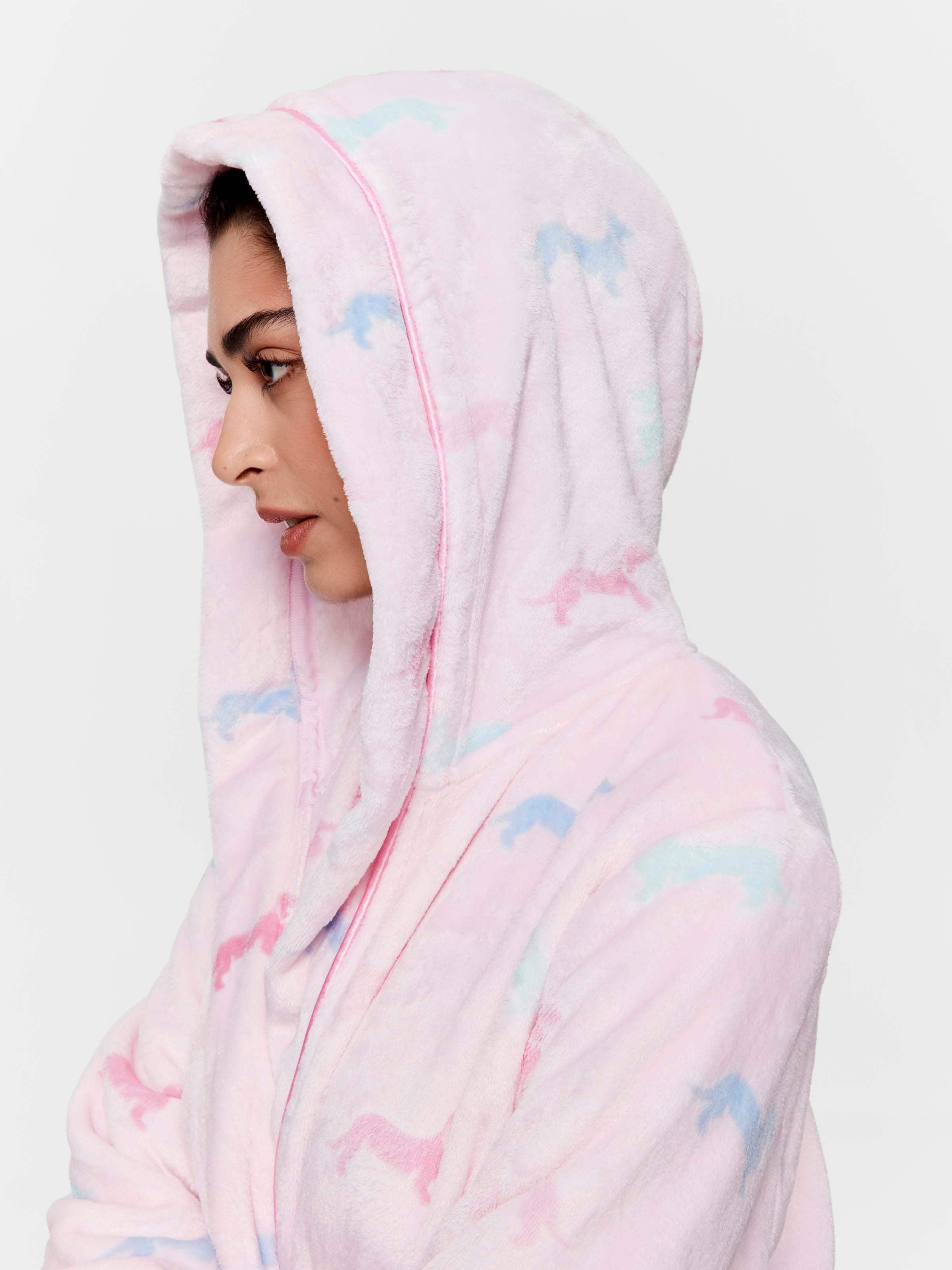 Pink Penny Hooded Fleece Gown