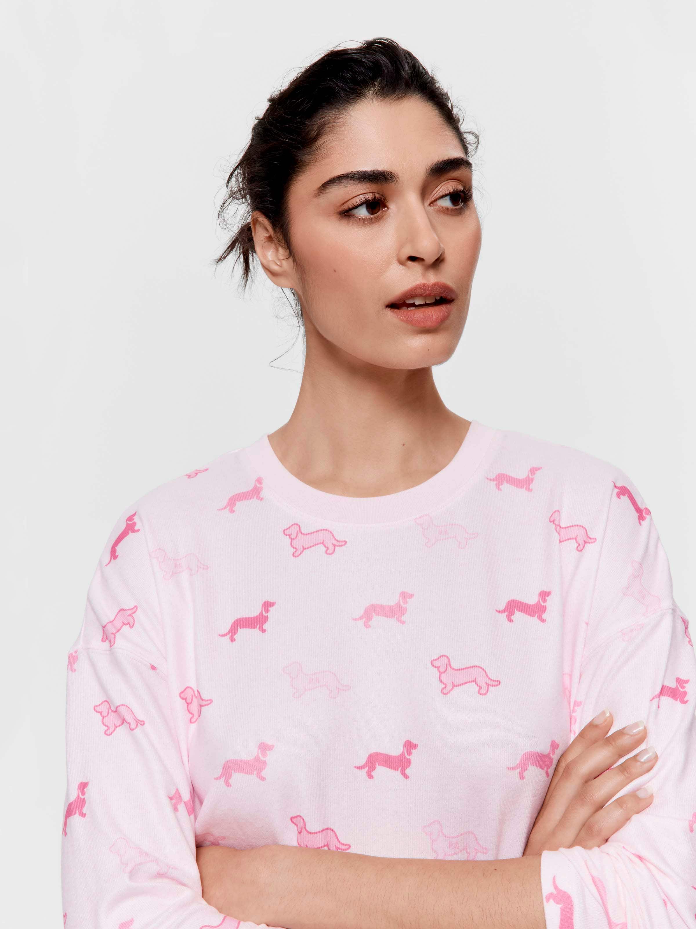 Pink Penny Plush Long Sleeve Nightie