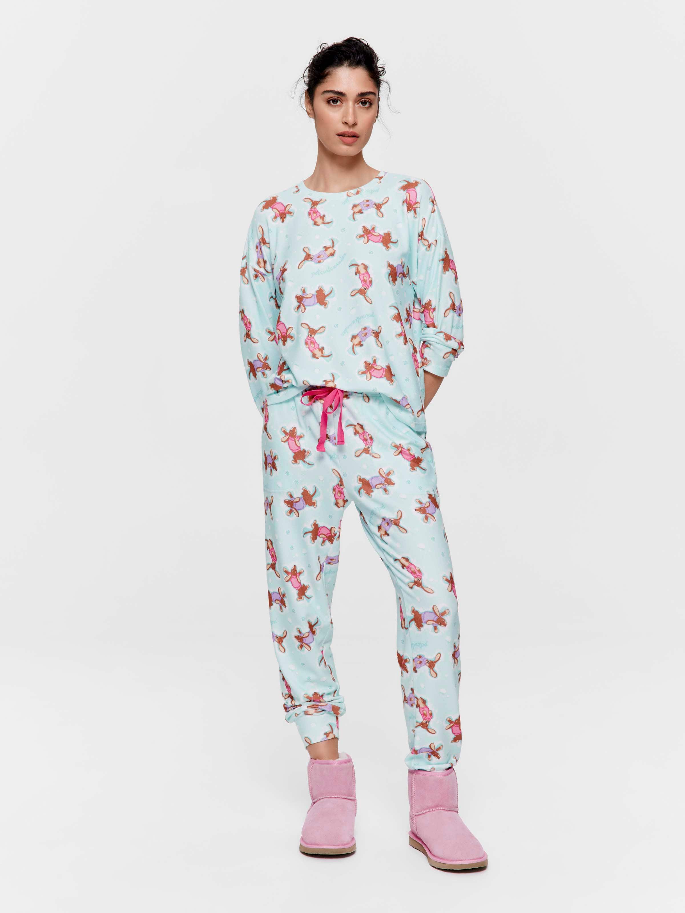 Winter Snow Penny Plush Long Pj Set