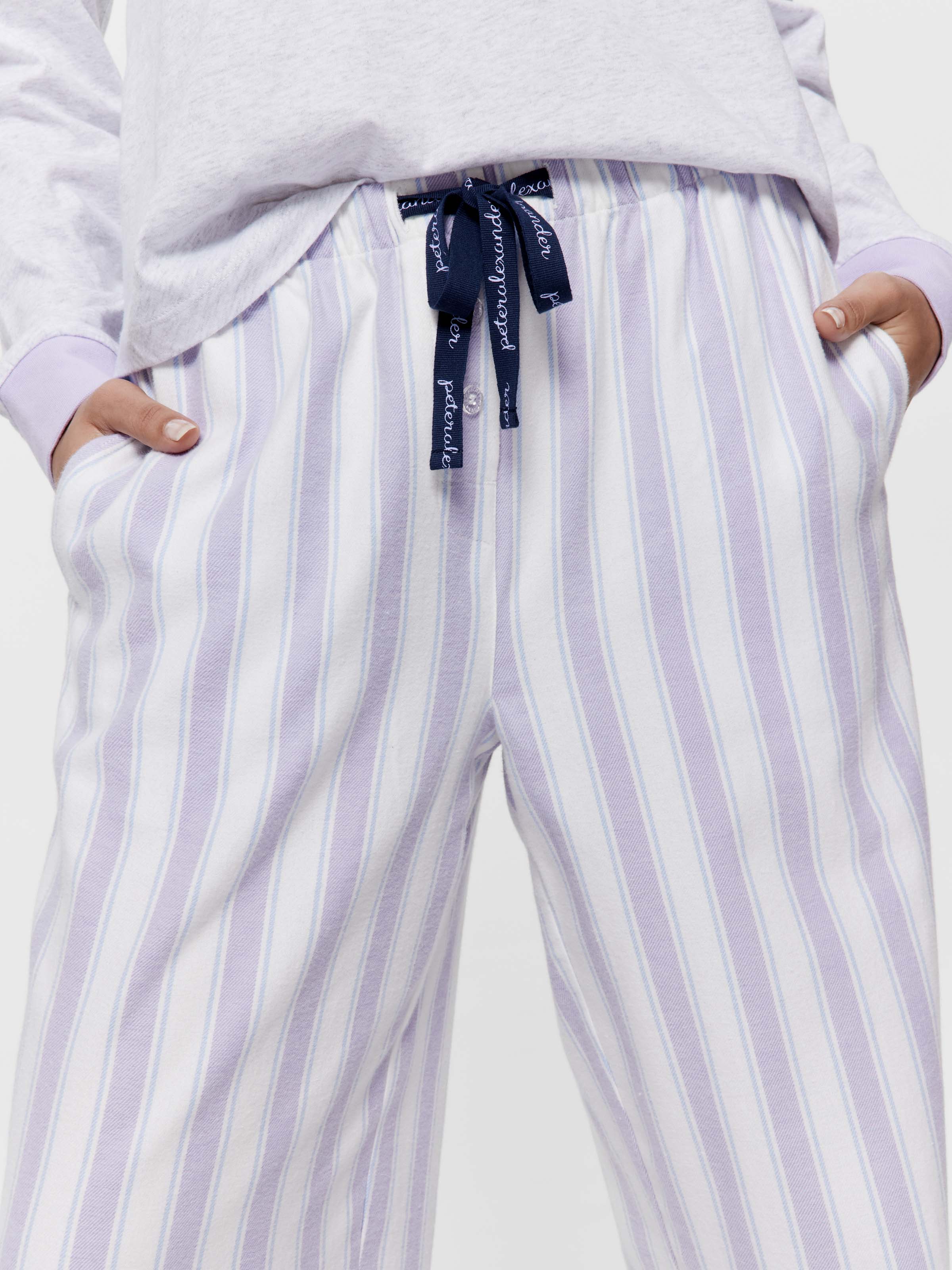Lilac Stripe 100% Cotton Flannelette Classic Pj Pant
