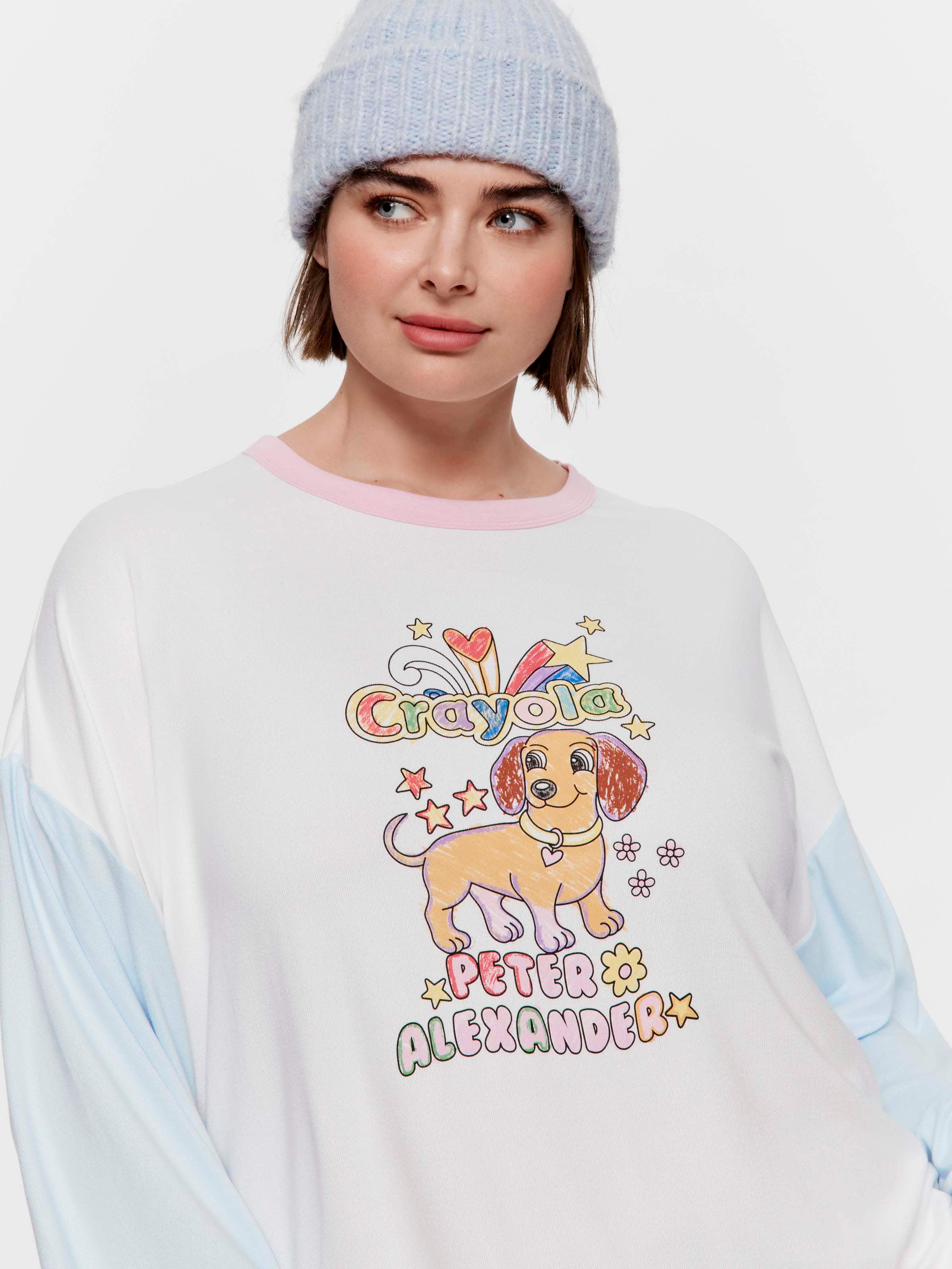 P.A. Plus Crayola Sketch Plush Oversized Long Sleeve Top