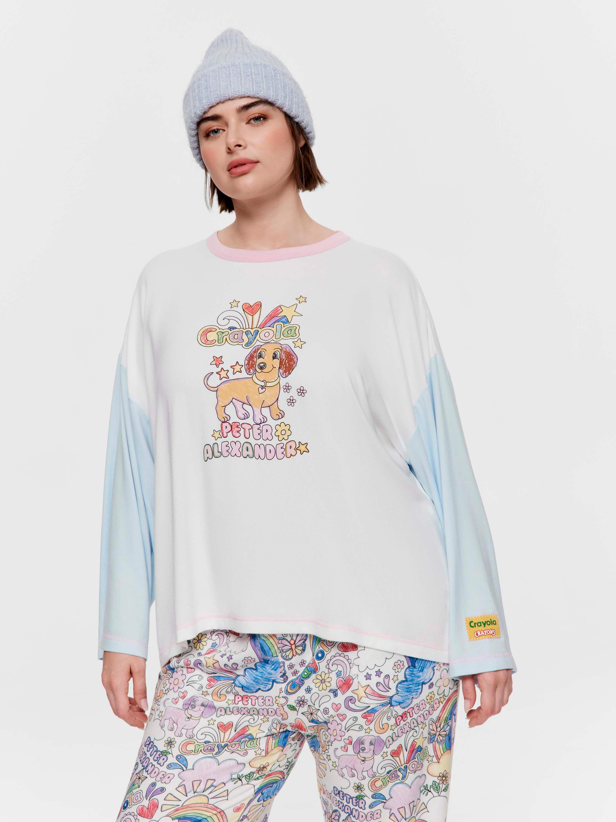 P.A. Plus Crayola Sketch Plush Oversized Long Sleeve Top