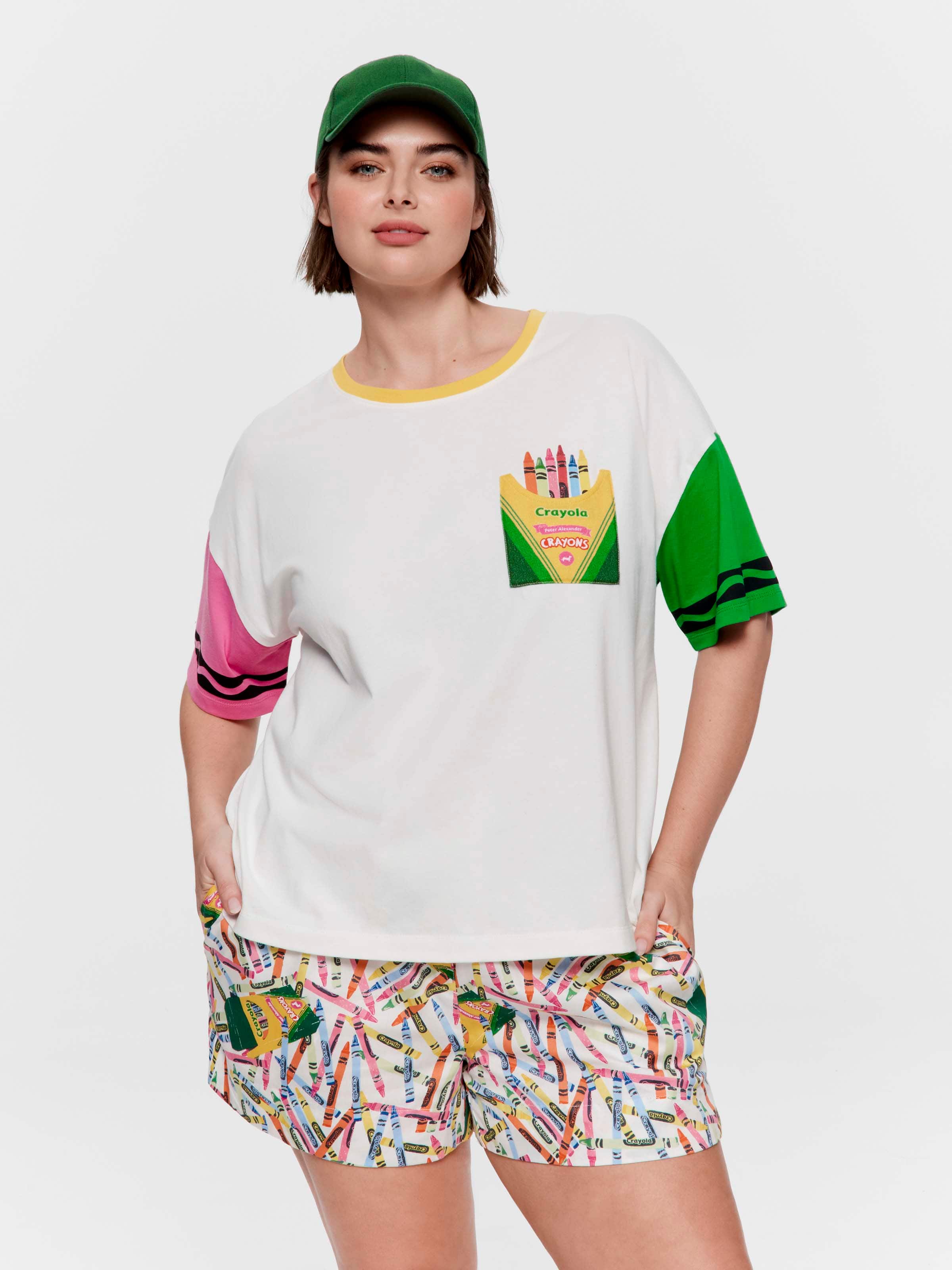 P.A. Plus Crayola Crayon 100% Cotton Oversized Tee