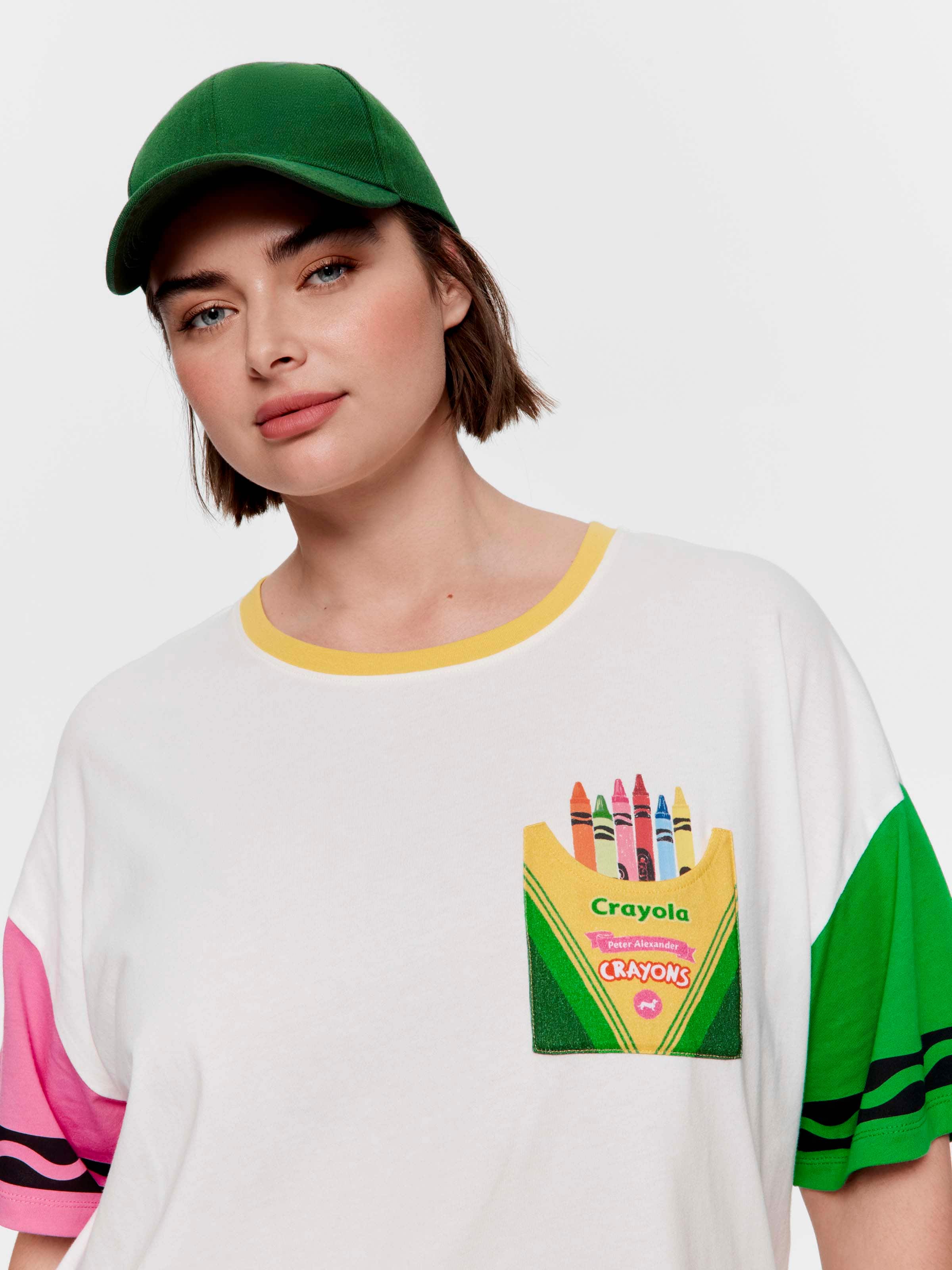 P.A. Plus Crayola Crayon 100% Cotton Oversized Tee