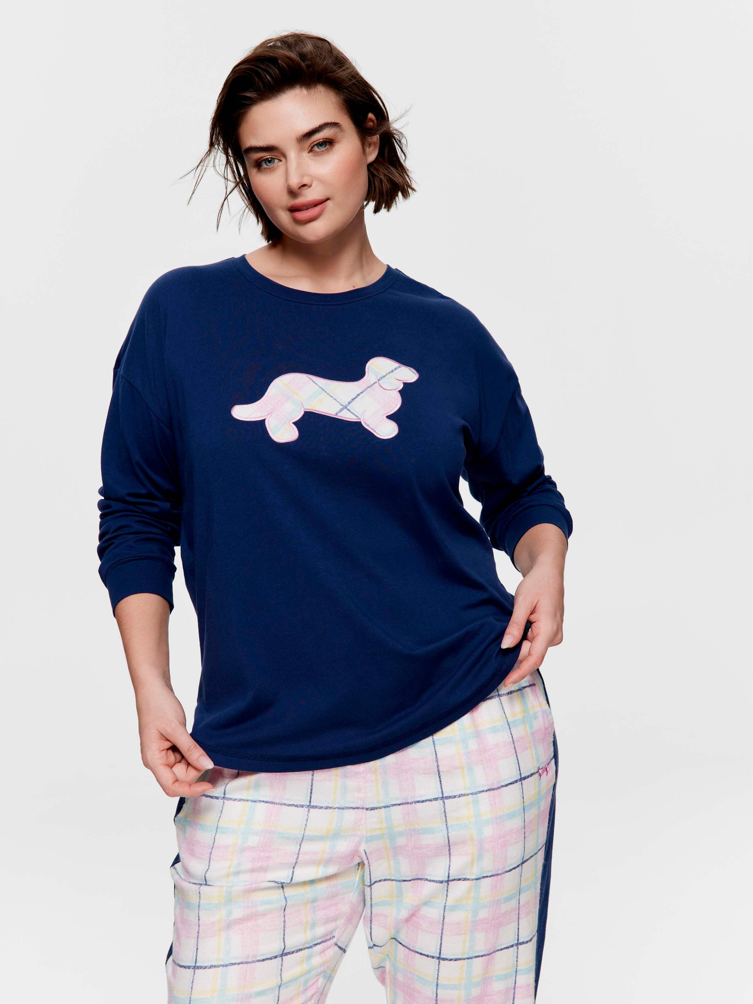 P.A. Plus Sketched Penny 100% Cotton Long Sleeve Top