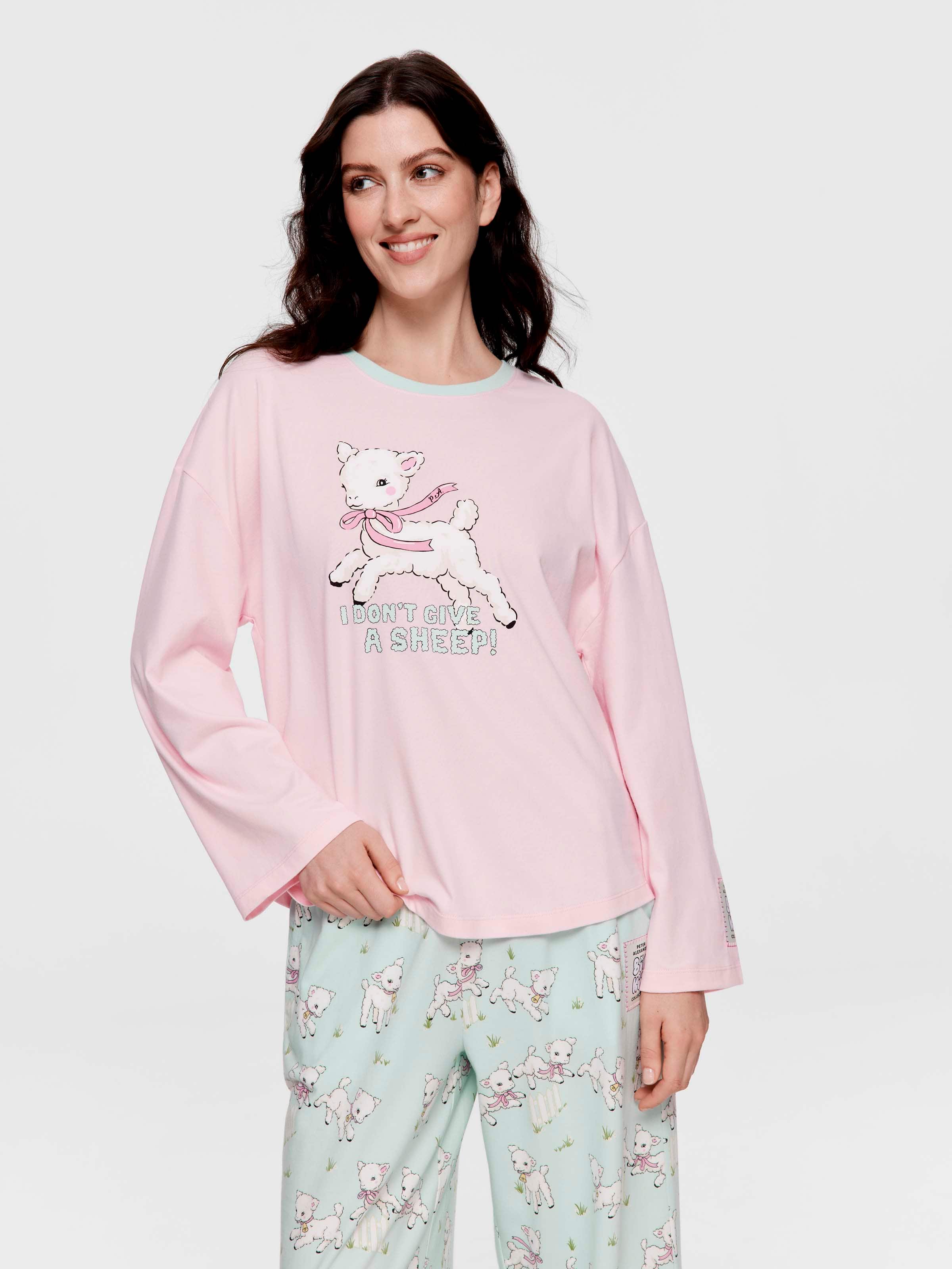 Don't Give A Sheep 100% Cotton Oversized Long Sleeve Top