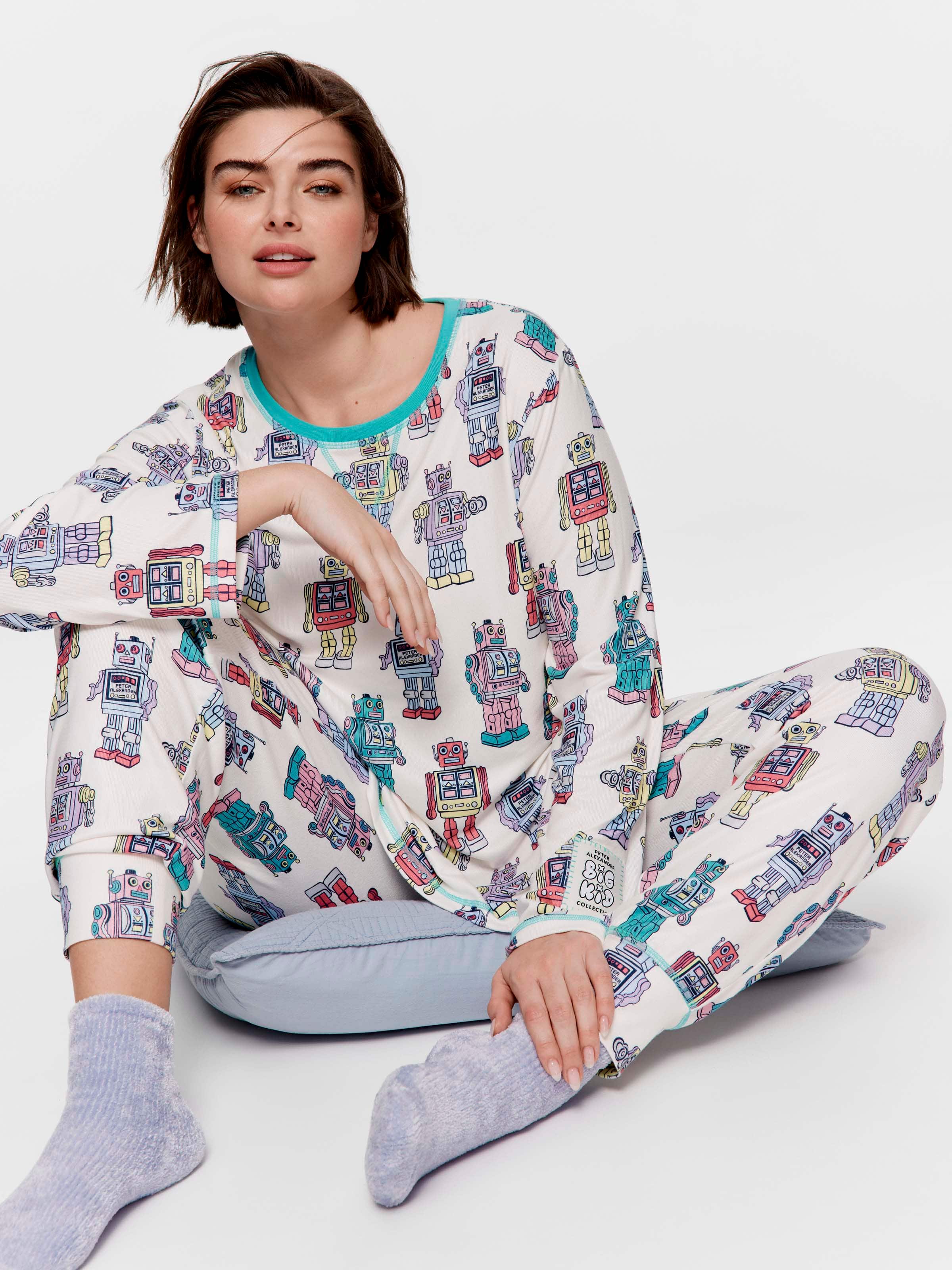 P.A. Plus Big Kid Robot Plush Long Pj Set