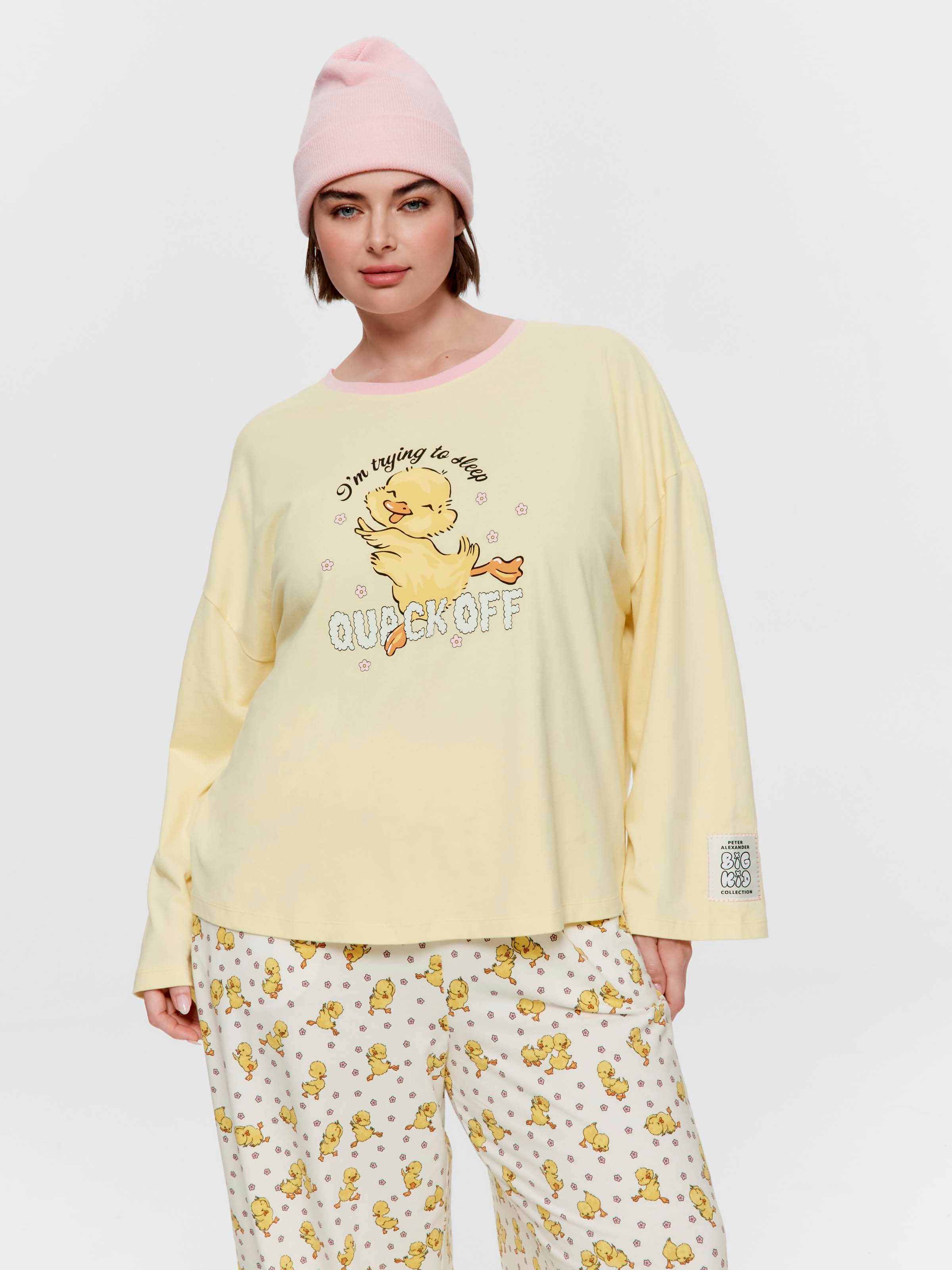 P.A. Plus Quack Off 100% Cotton Oversized Long Sleeve Top