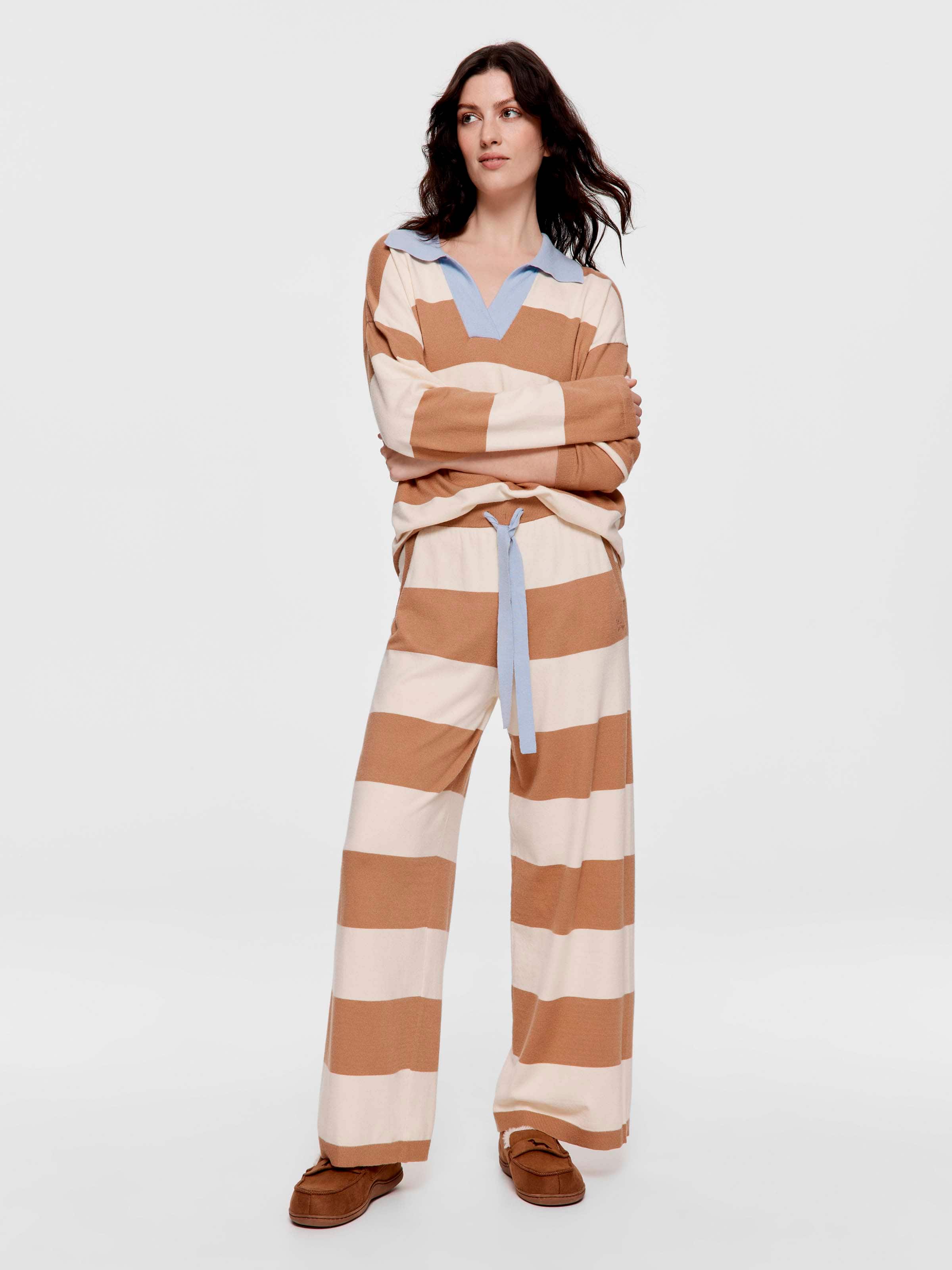 Soft Knit Stripe Straight Leg Pj Pant