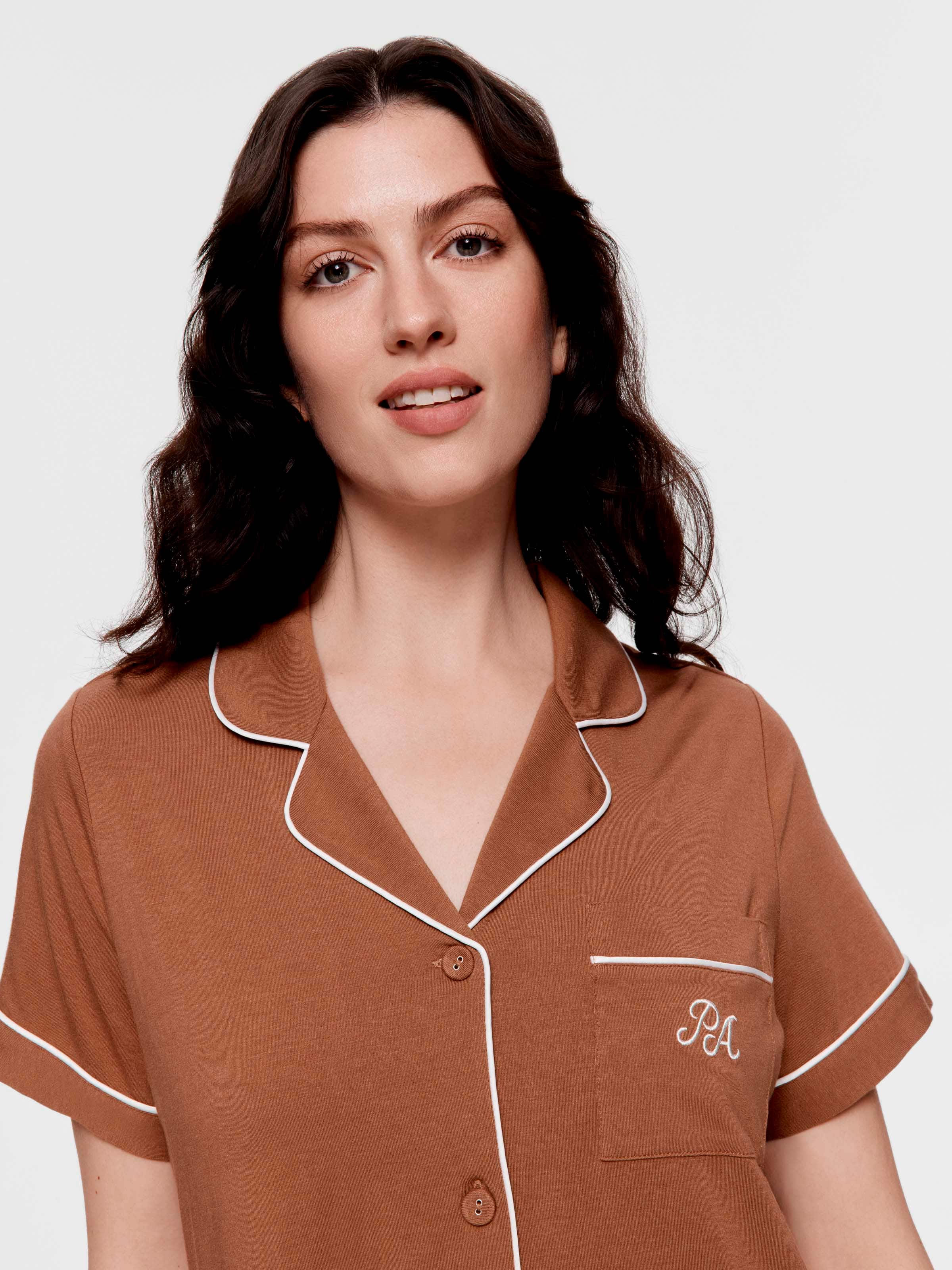 Ginger Bamboo Rib Short Sleeve Nightshirt