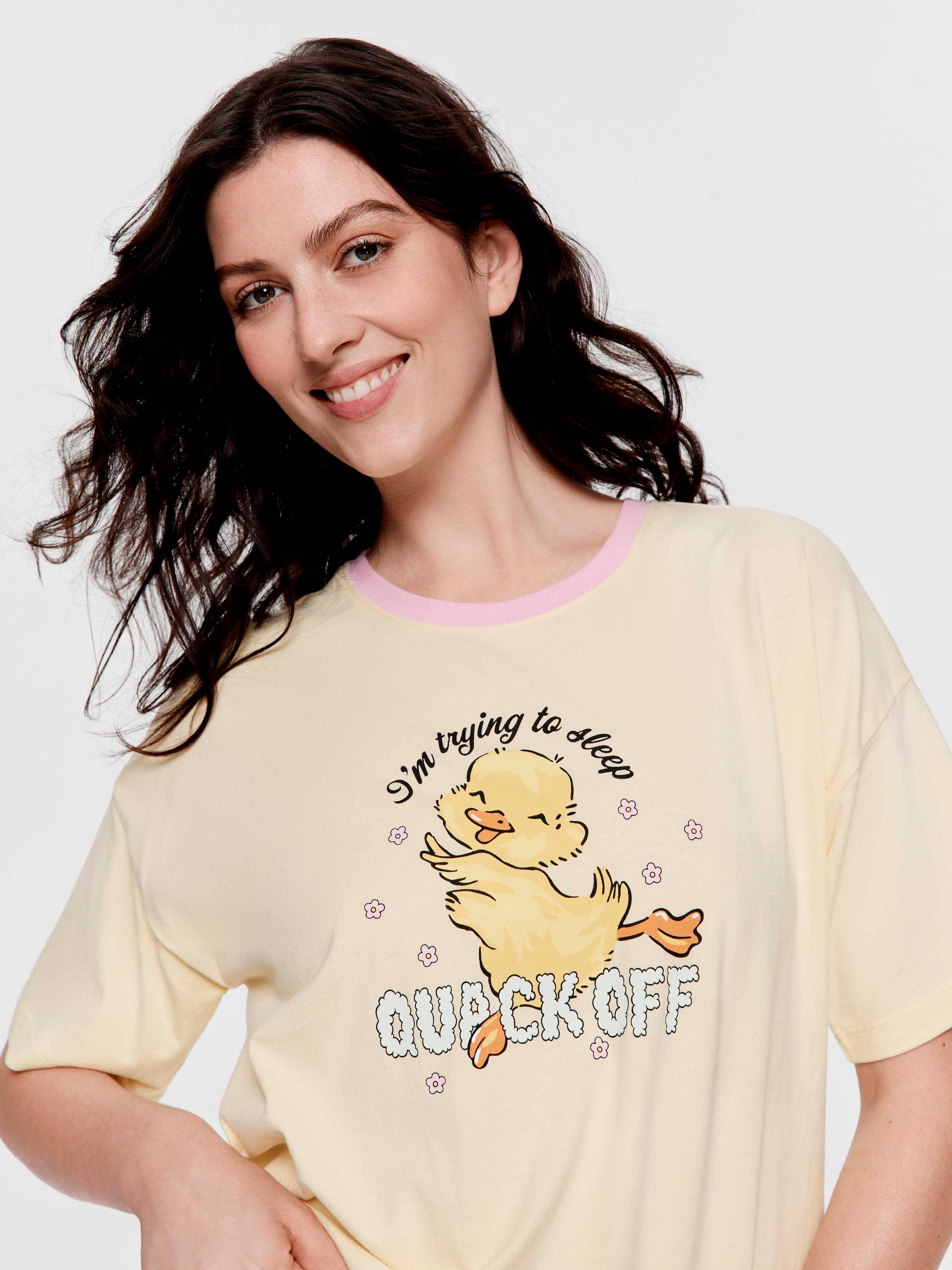 Quack Off 100% Cotton Oversized Tee