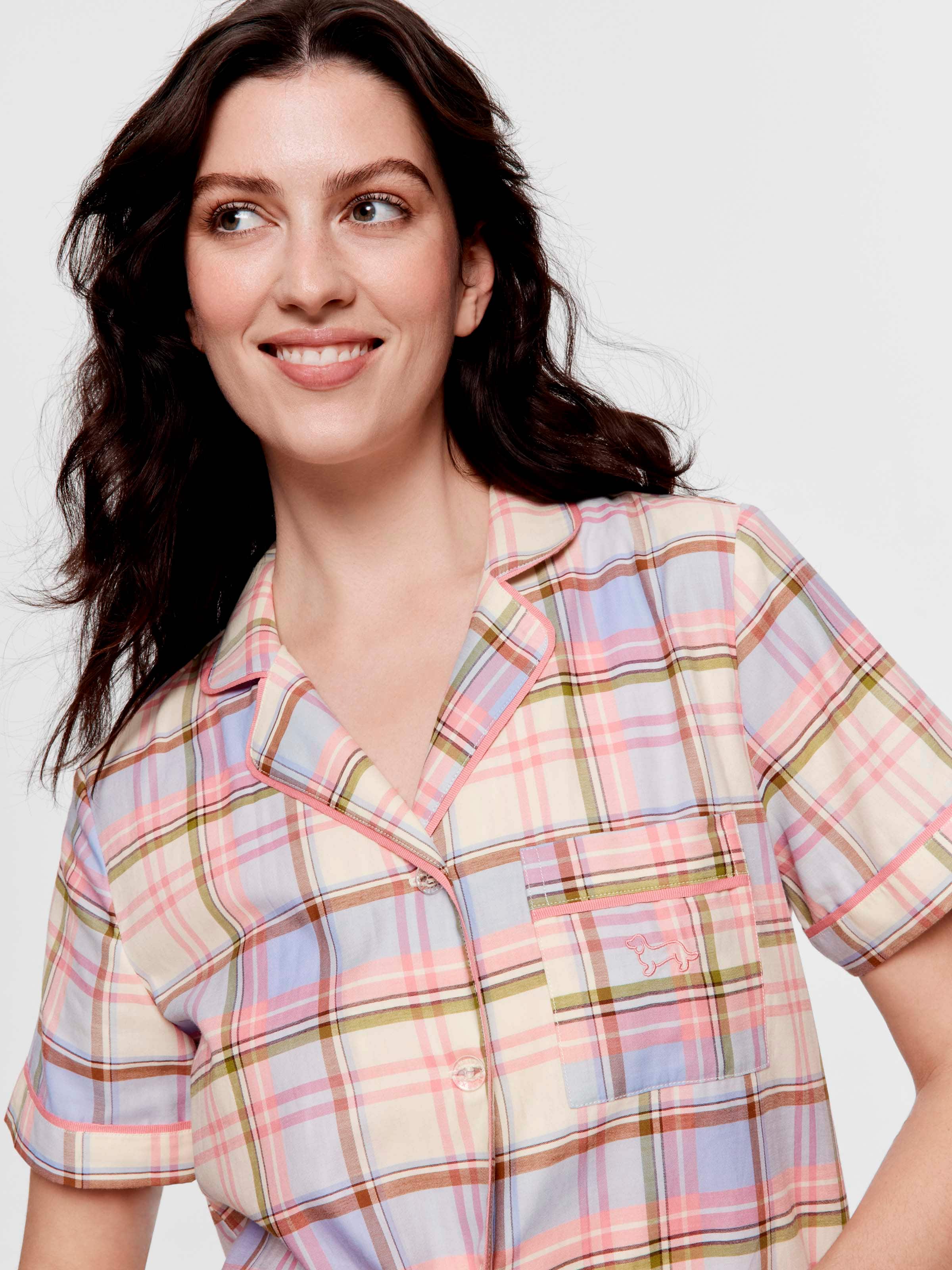 Multi Check 100% Cotton Shortie Pj Set