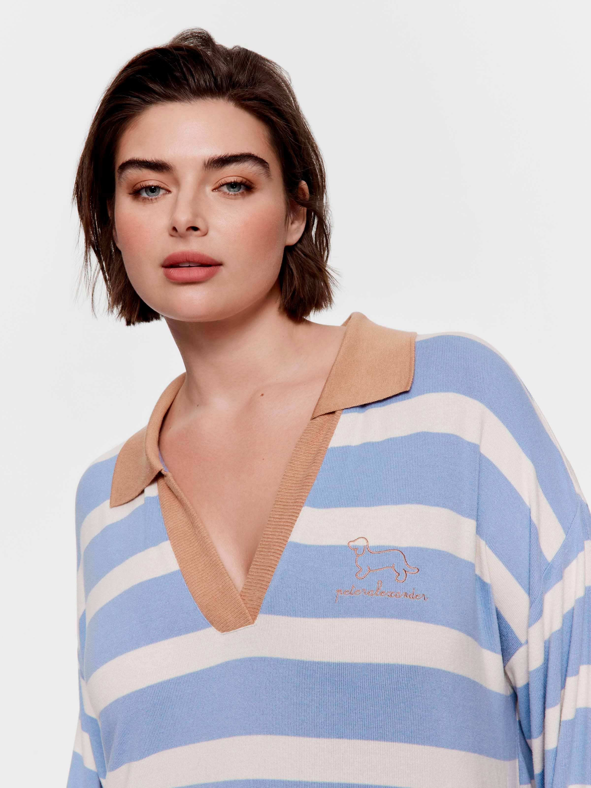 P.A. Plus Rugby Stripe Fuzzy Nightie