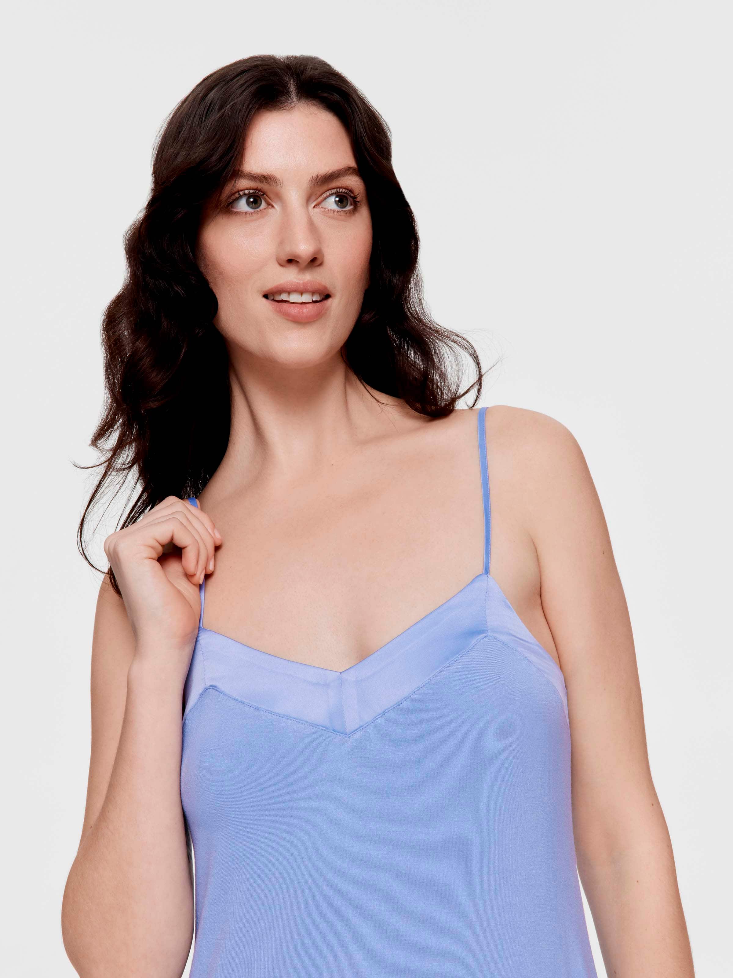 Bluebell Bamboo Knit Satin Trim Slip Nightie