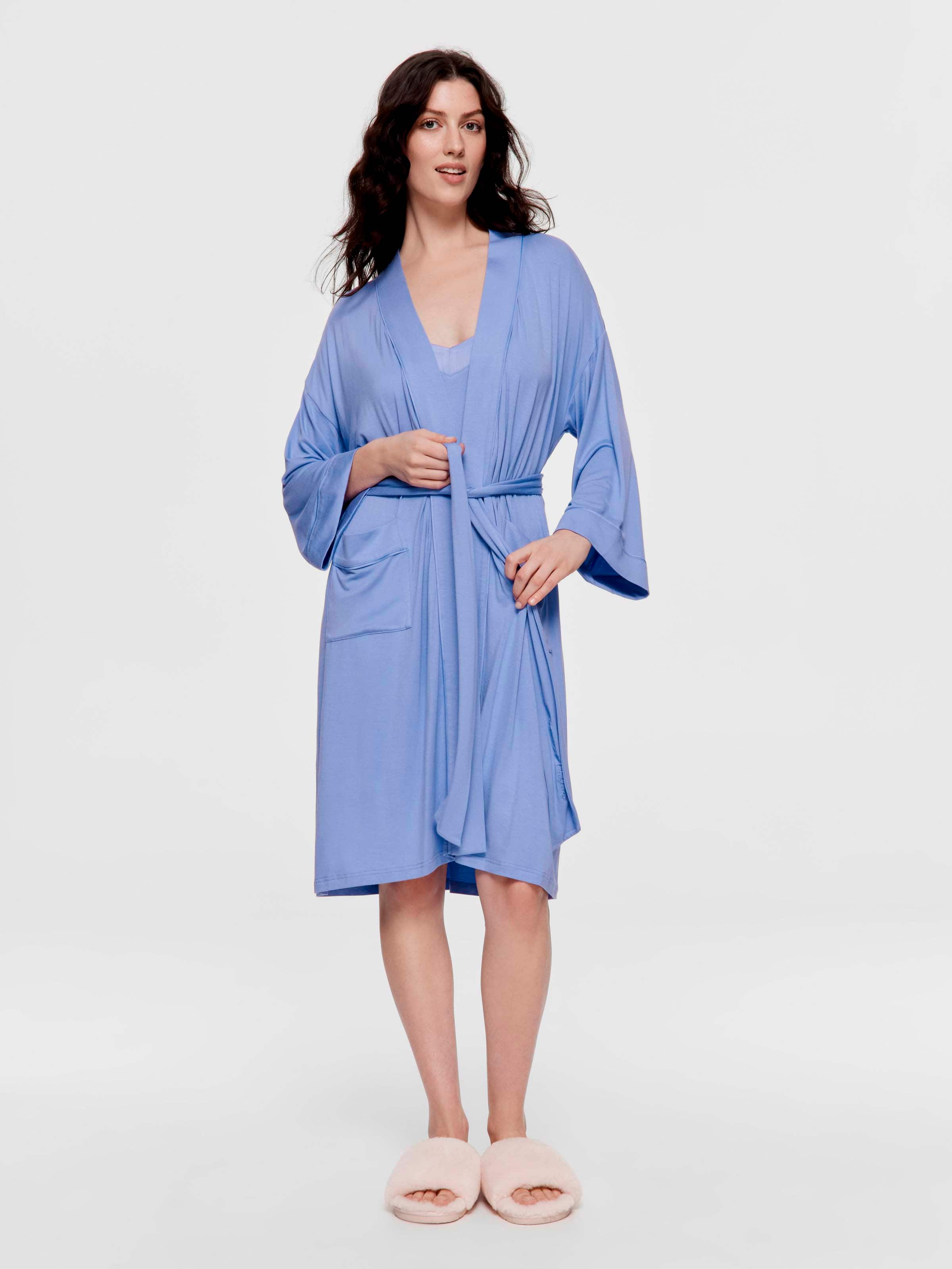 Bluebell Bamboo Knit Kimono Gown