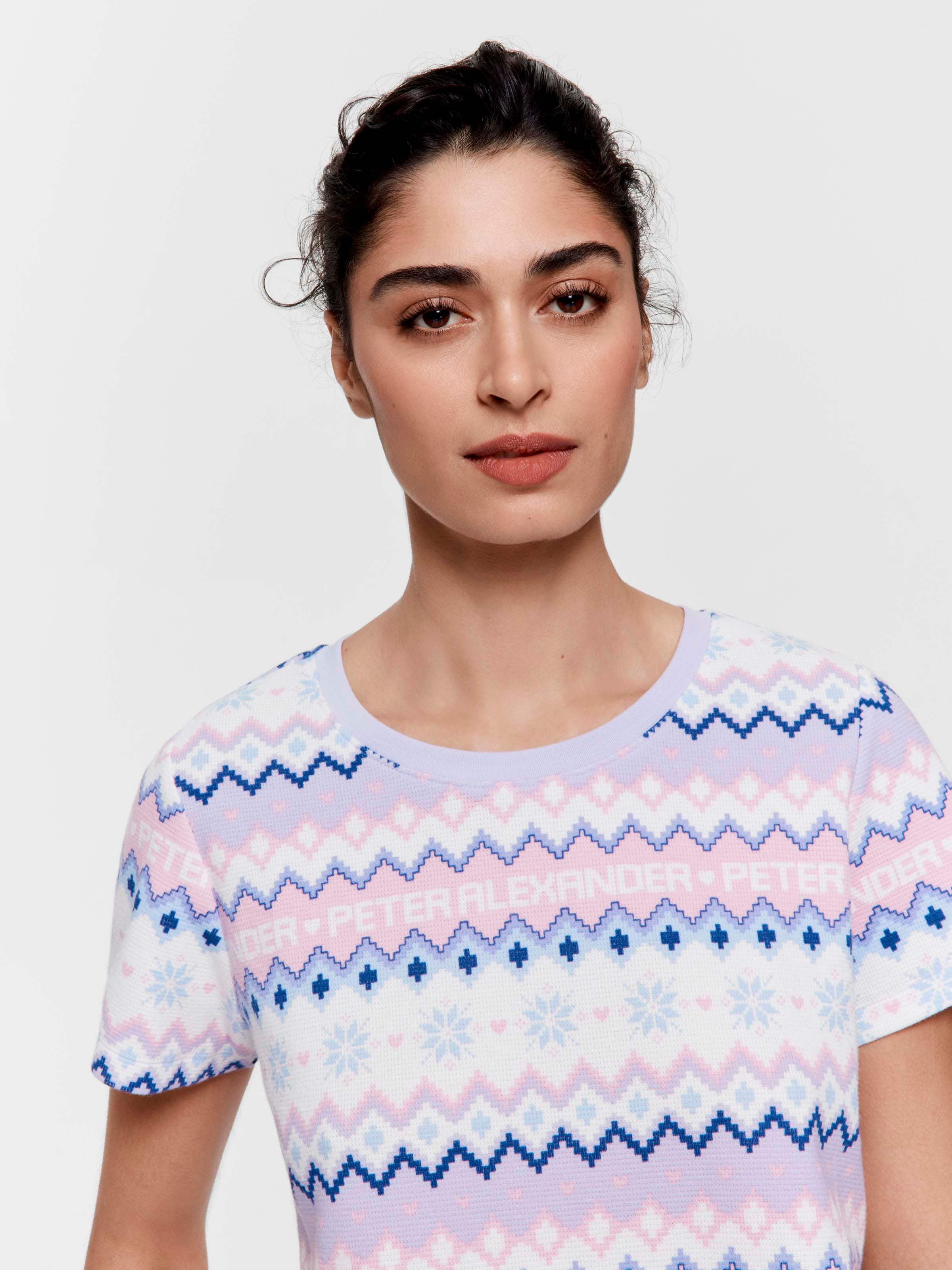 Winter Fair Isle Waffle Boyfriend Tee
