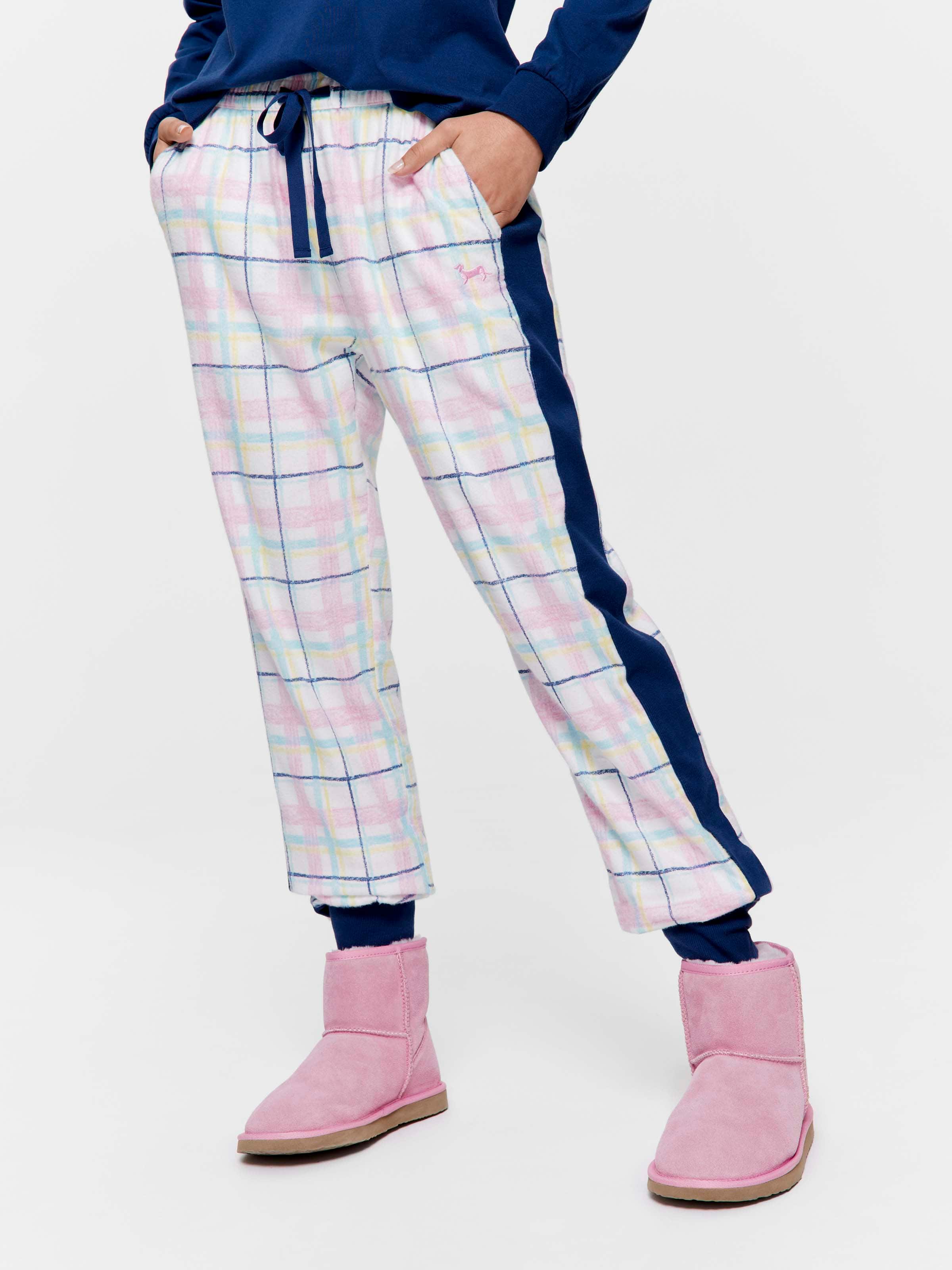 Most Popular Sketched Check Bamboo Flannelette Cuff Pj Pant