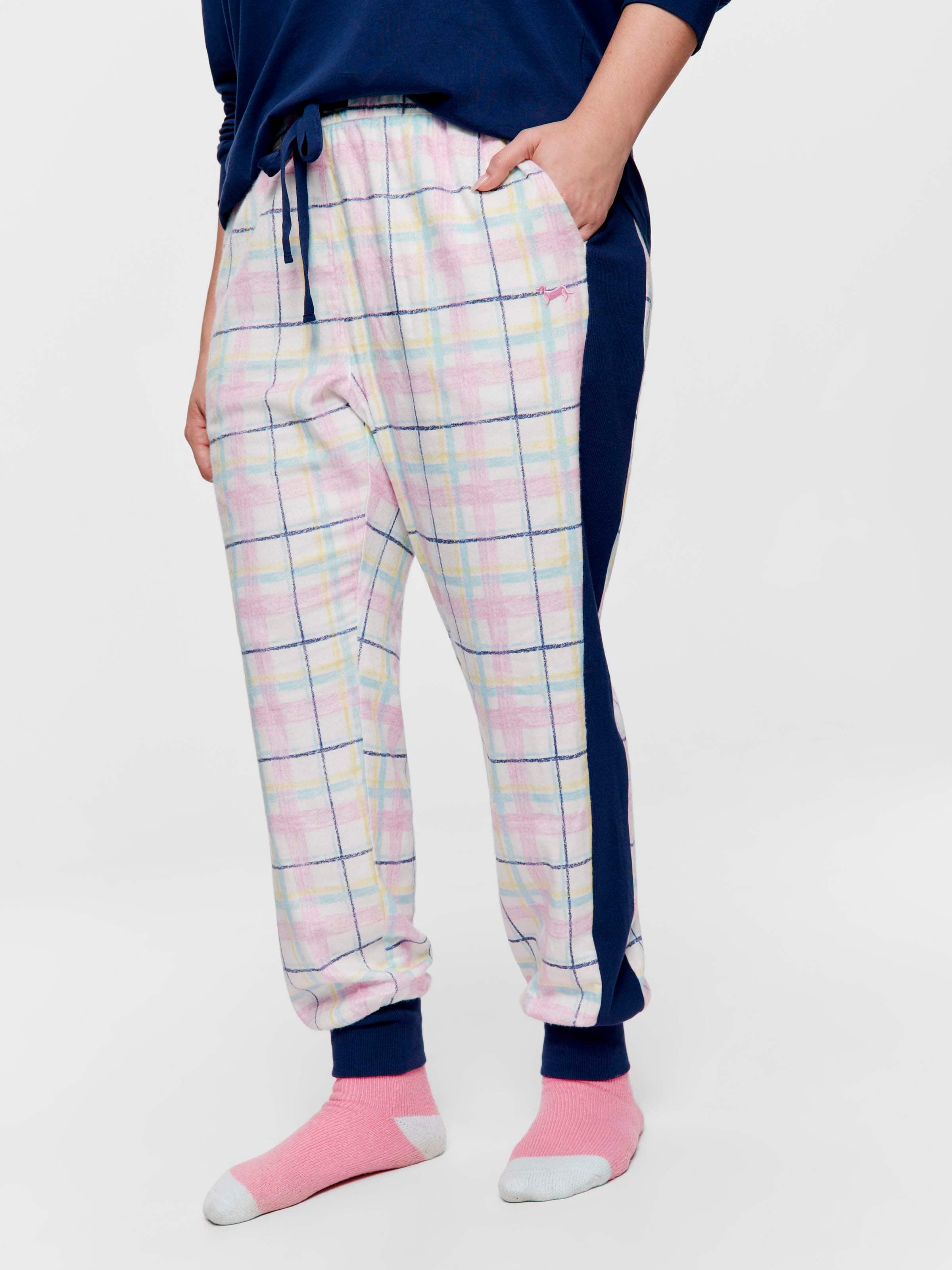 P.A. Plus Sketched Check Bamboo Flannelette Cuff Pj Pant