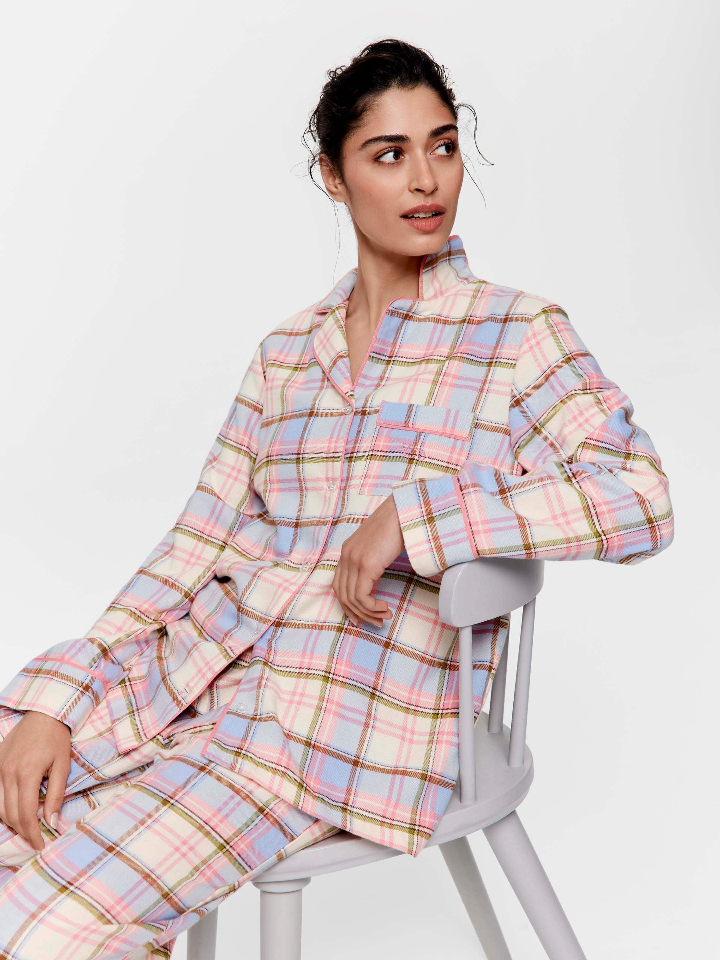Multi Check 100% Cotton Flannelette Classic Pj Set
