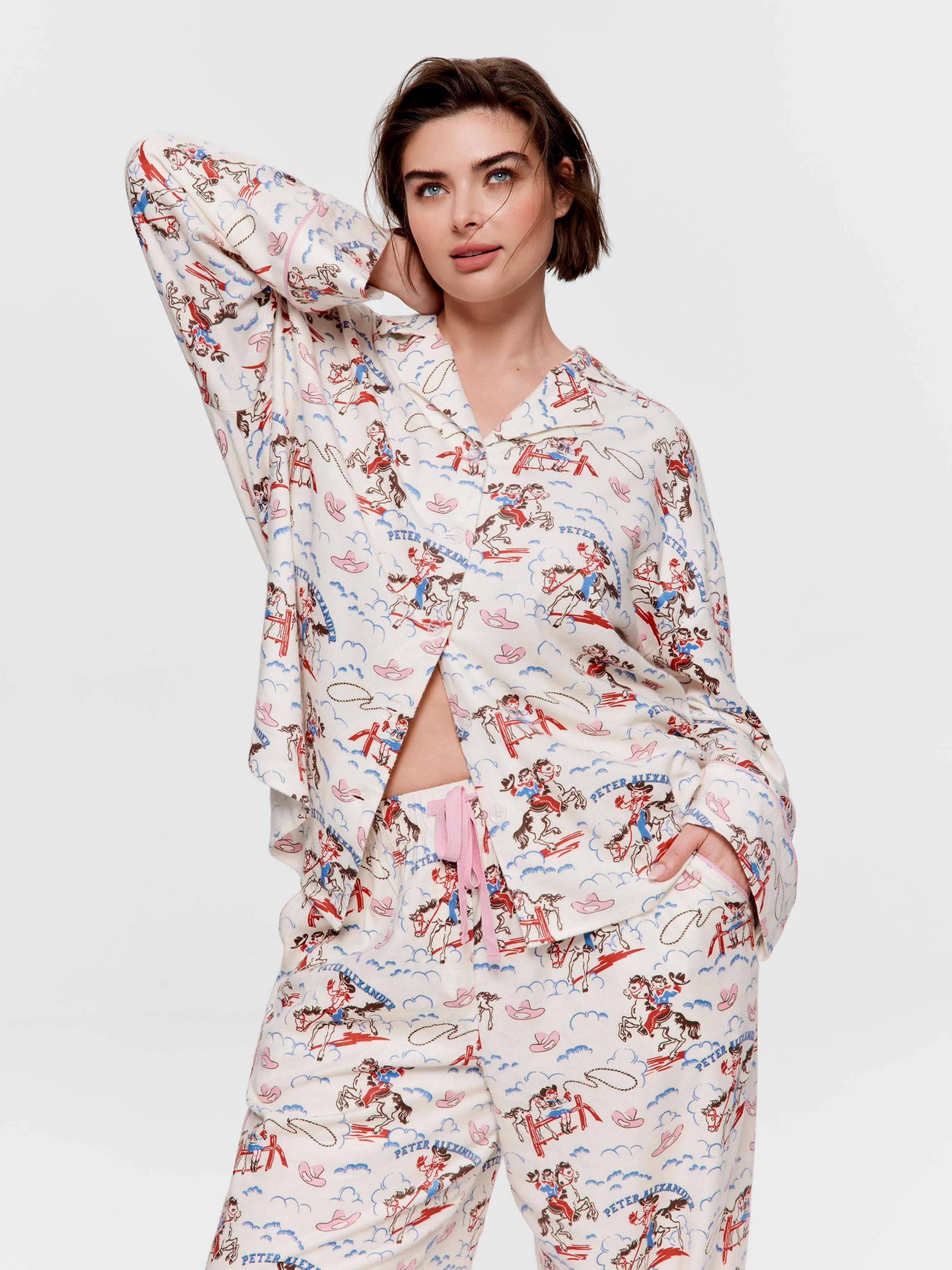 P.A. Plus Big Kid Vintage Cowboy Bamboo Flannelette Oversized Pj Set
