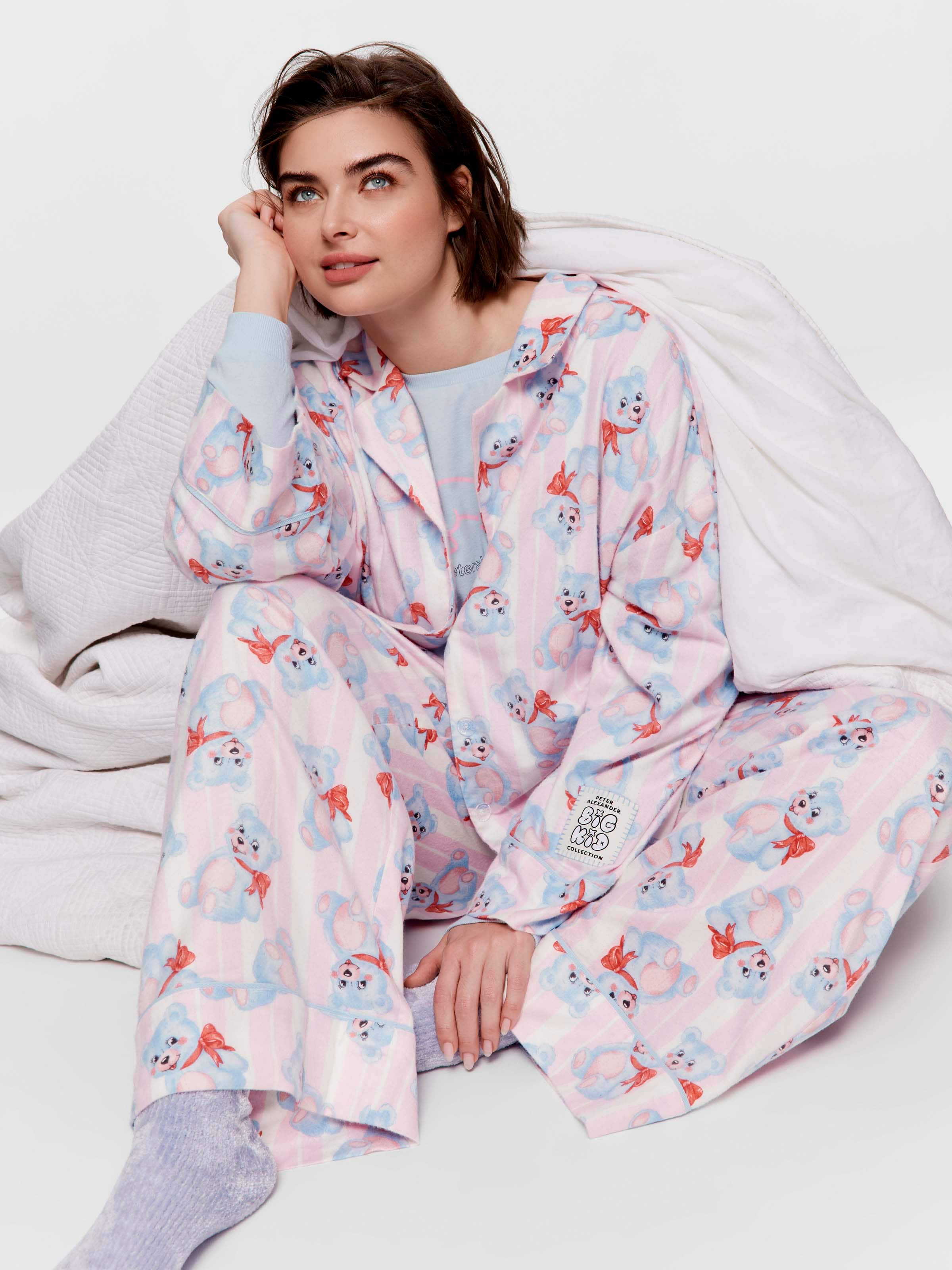 P.A. Plus Big Kid Vintage Teddy Bamboo Flannelette Oversized Pj Set