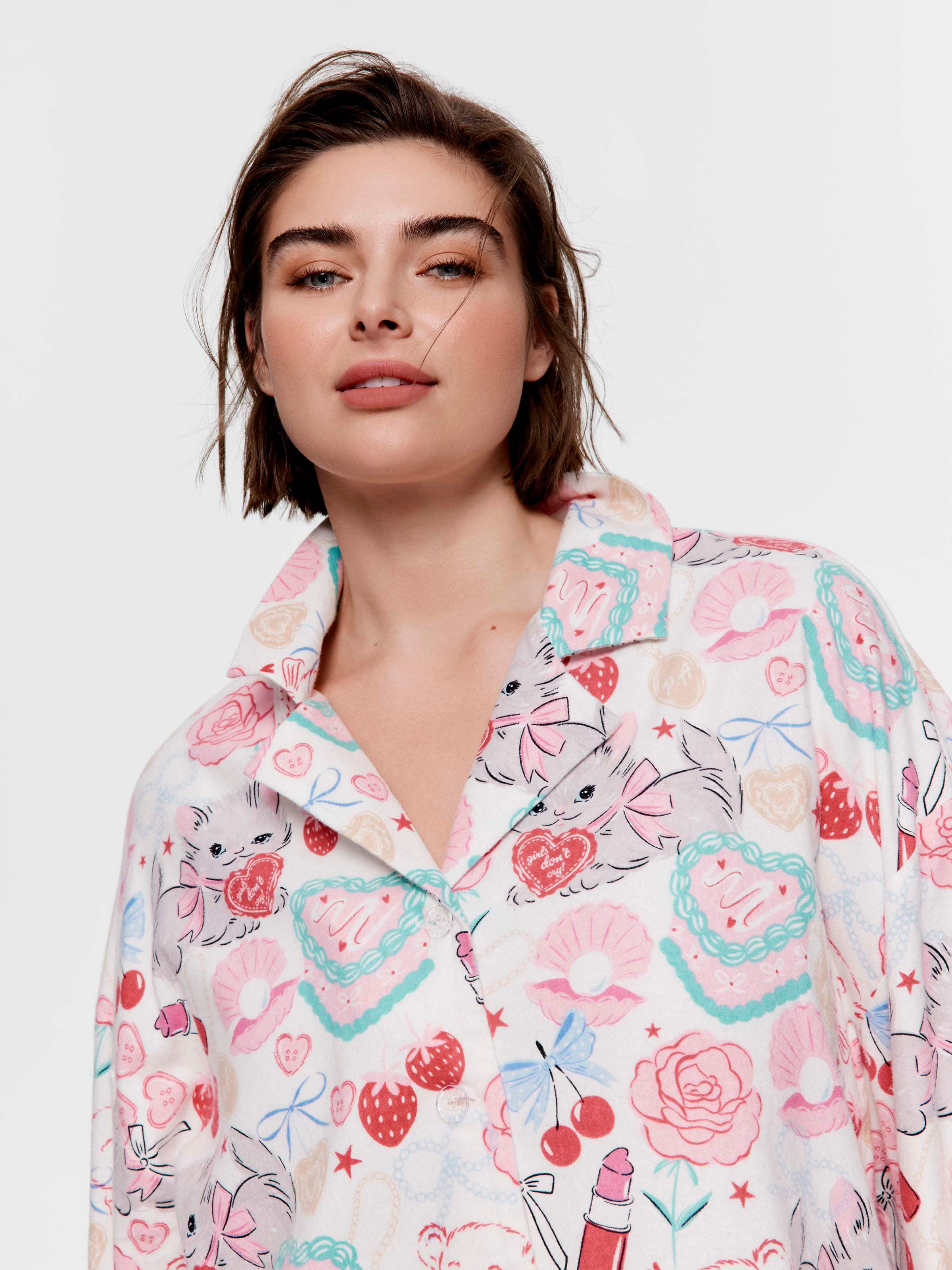 P.A. Plus Big Kid Vintage Assorted Fun Bamboo Flannelette Oversized Pj Set