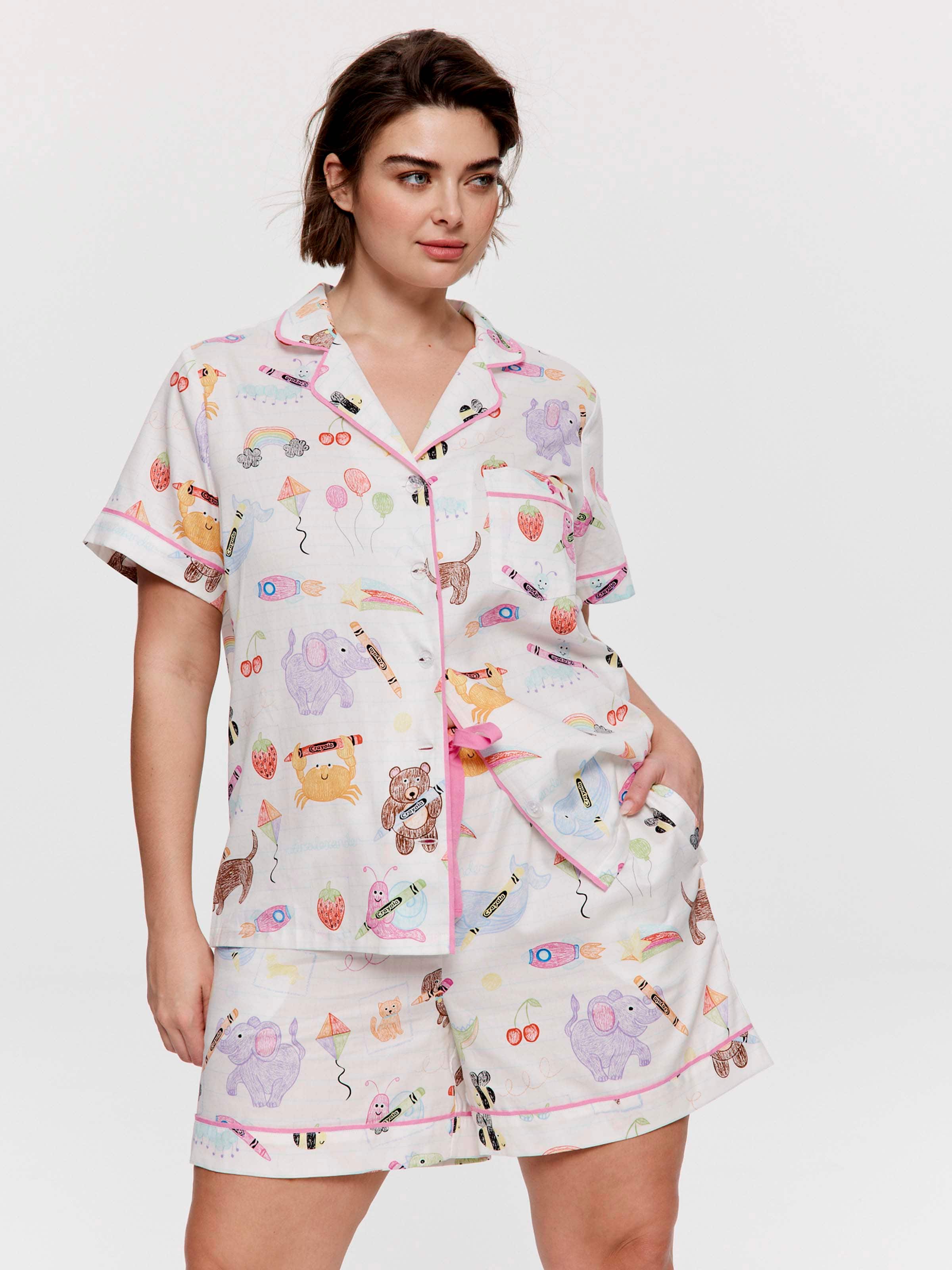 P.A. Plus Crayola 100% Cotton Shortie Pj Set