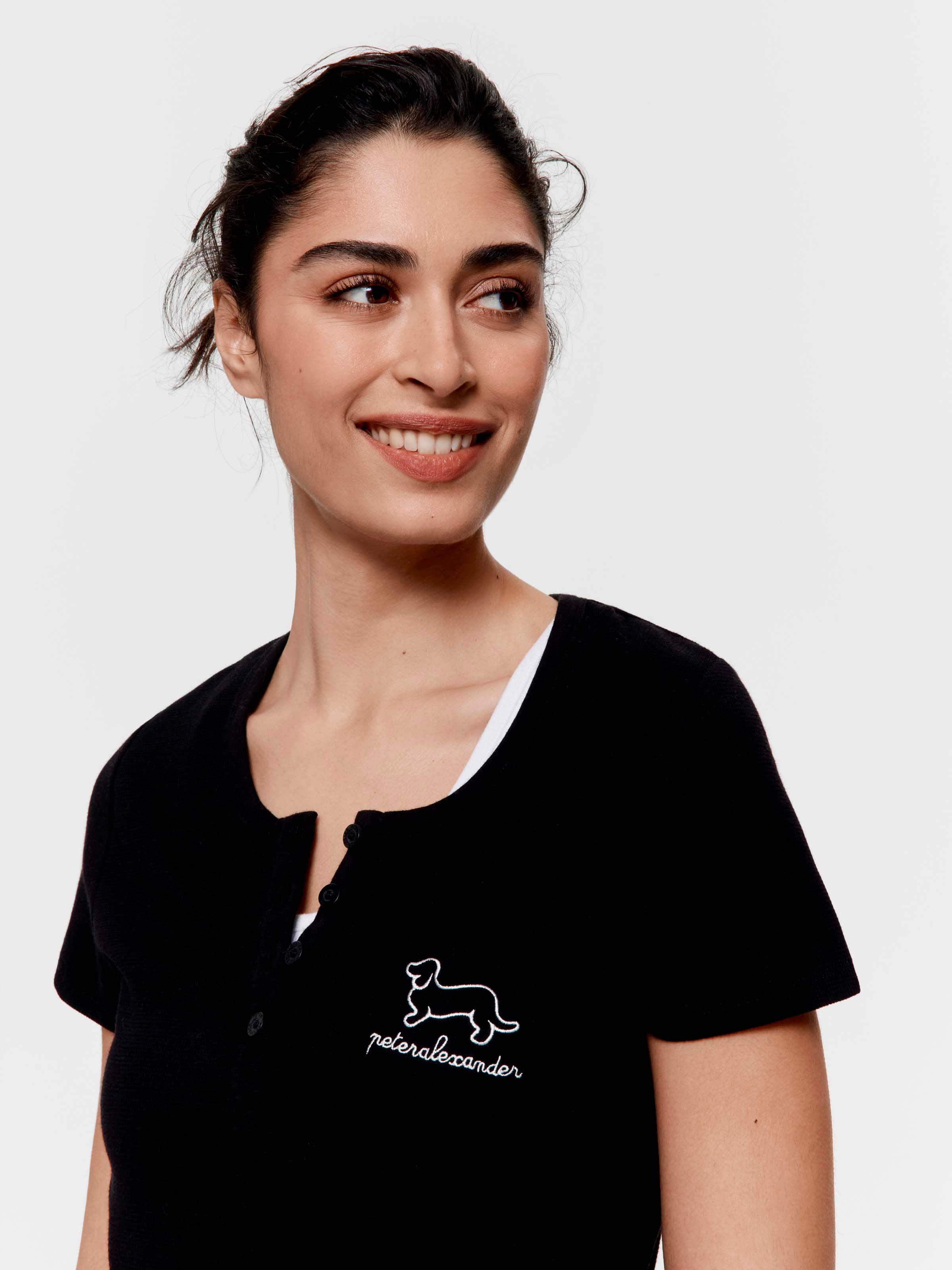 Black Waffle Henley Tee