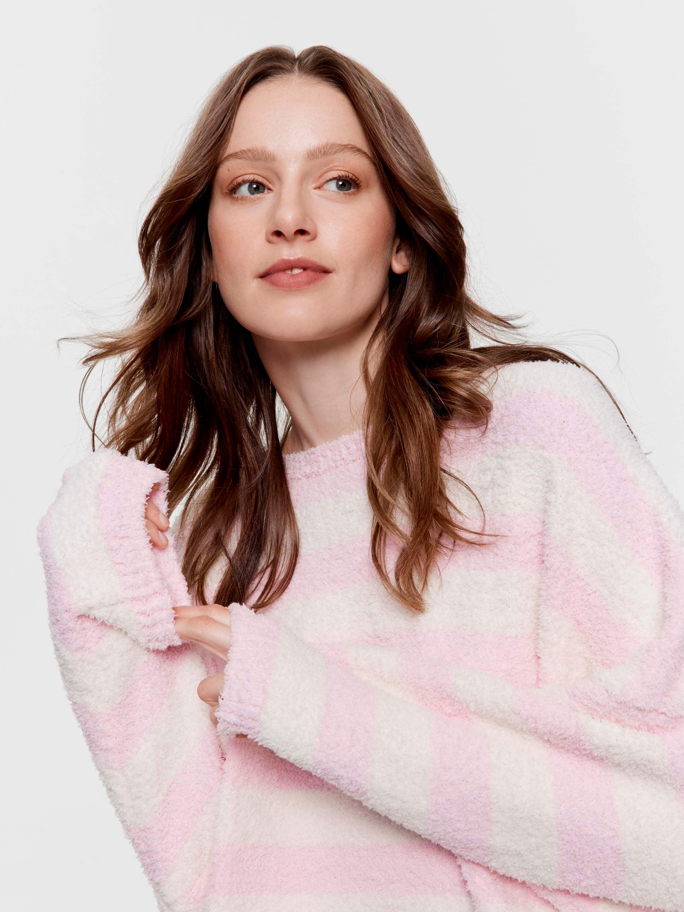 Stripe Knit Cropped Oversized Sweater