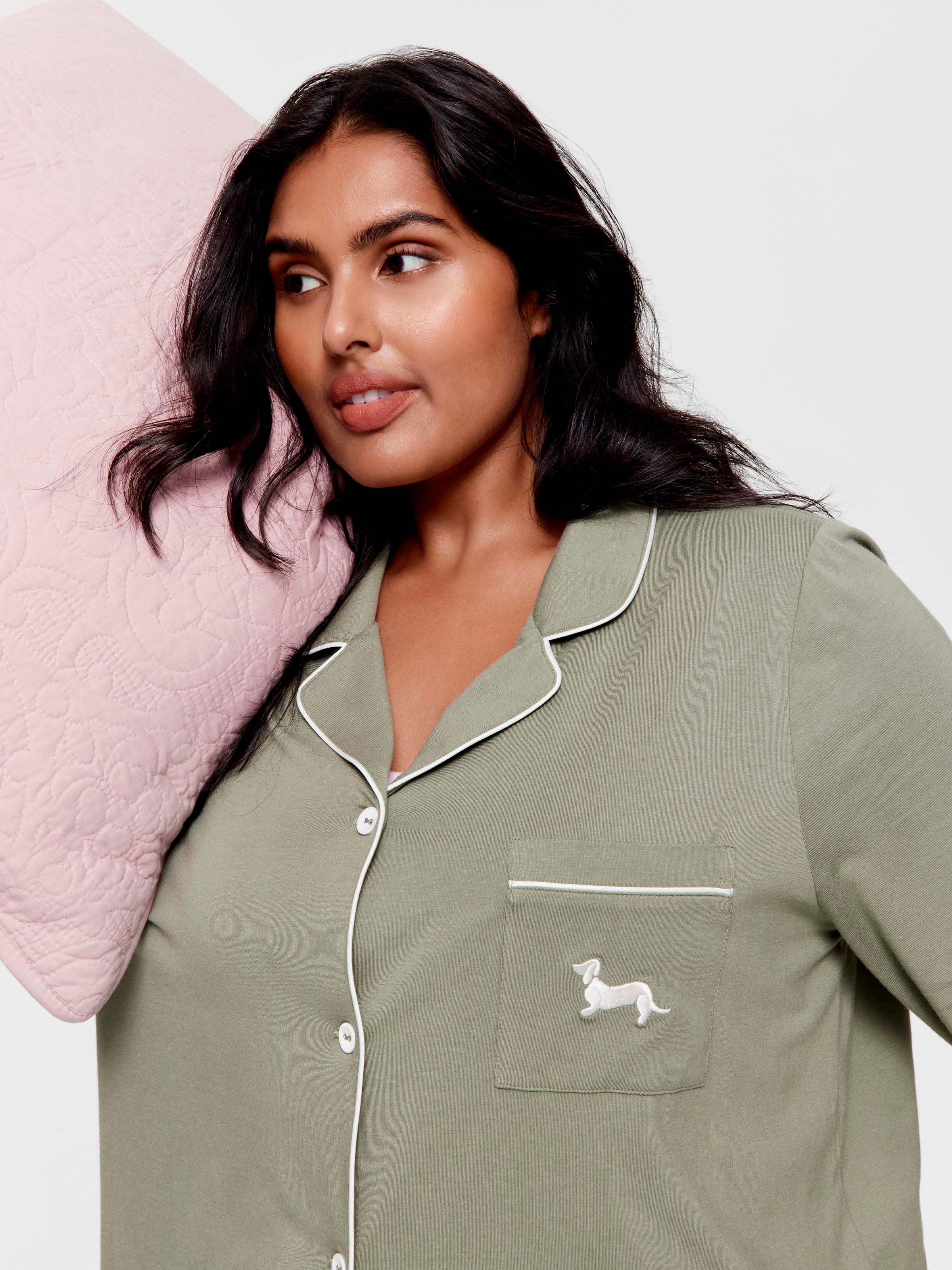 P.A. Plus Sage Bamboo Jersey Long Pj Set