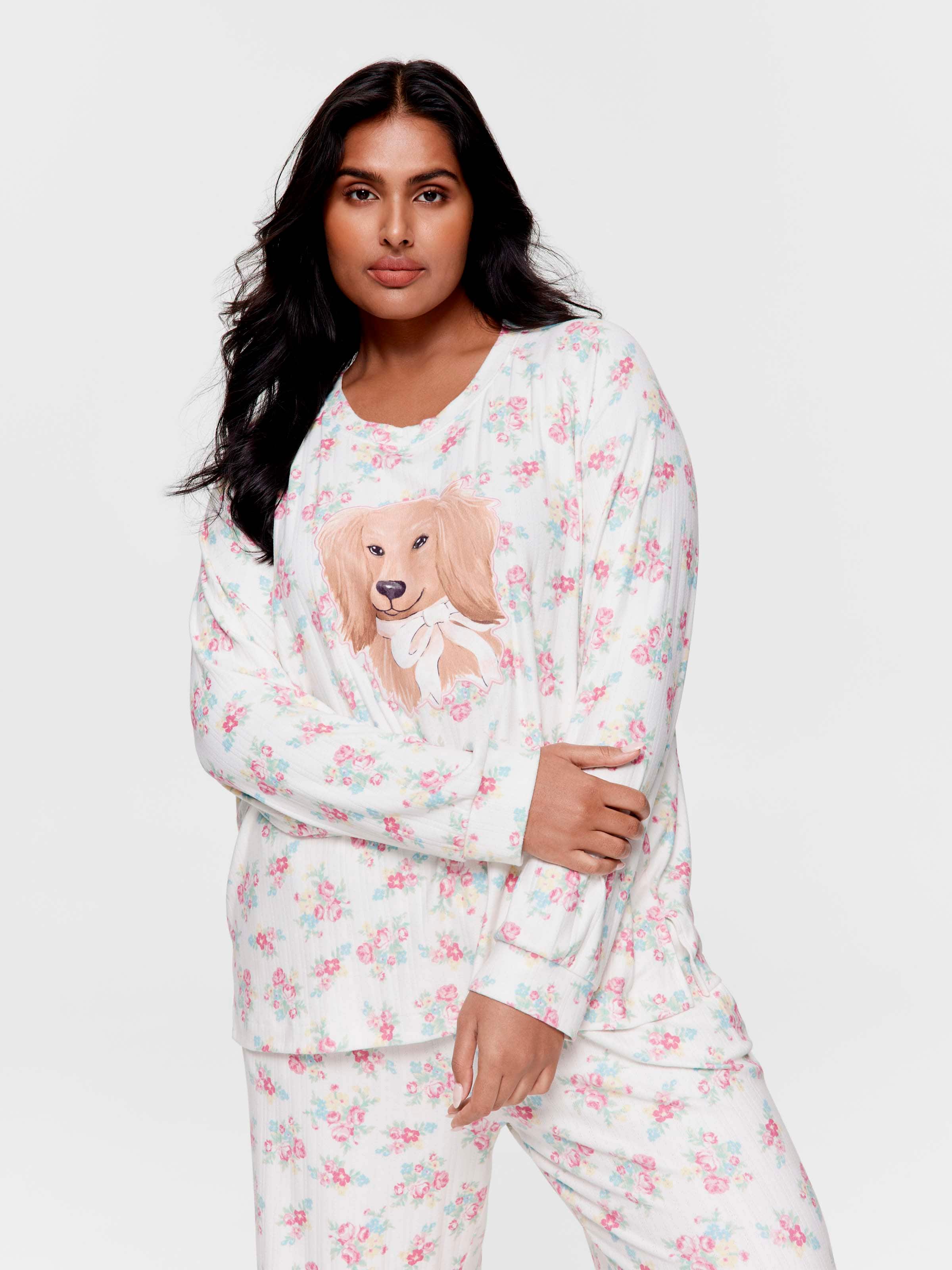 P.A. Plus Ditsy Floral Dog Pointelle Sweater