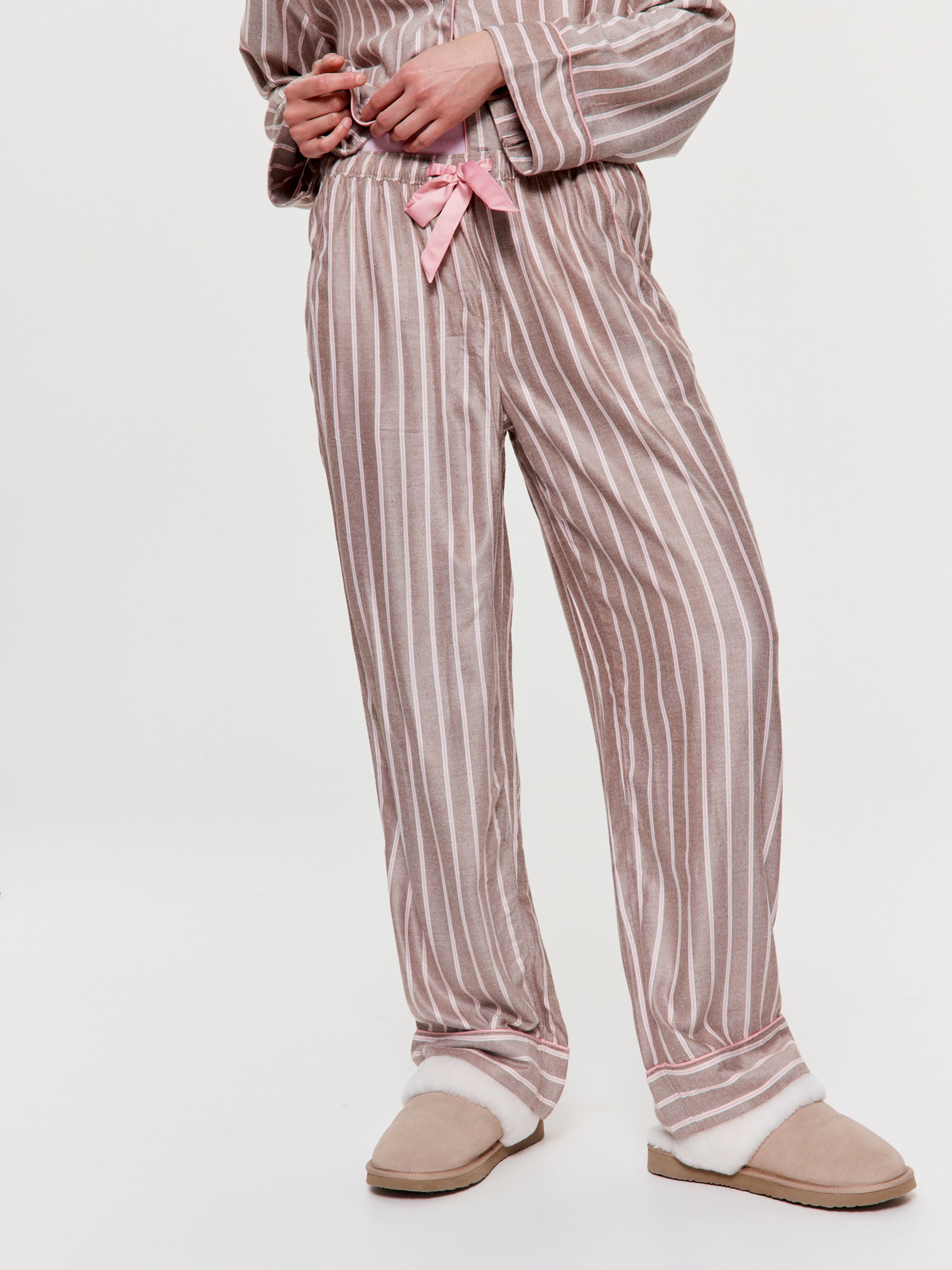 Chocolate Stripe Viscose Flannelette Classic Pj Pant