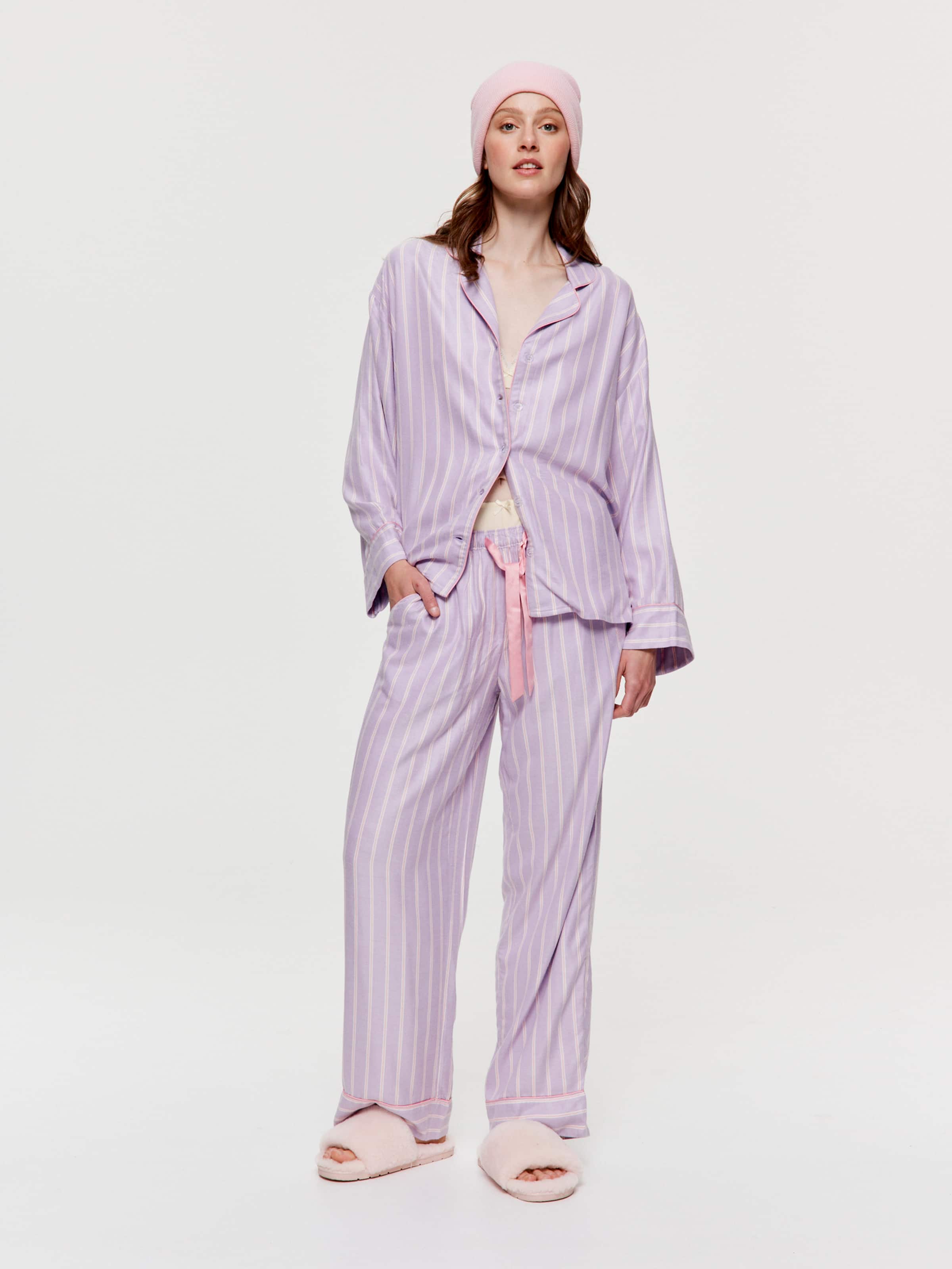 Lilac Stripe Viscose Flannelette Classic Pj Pant