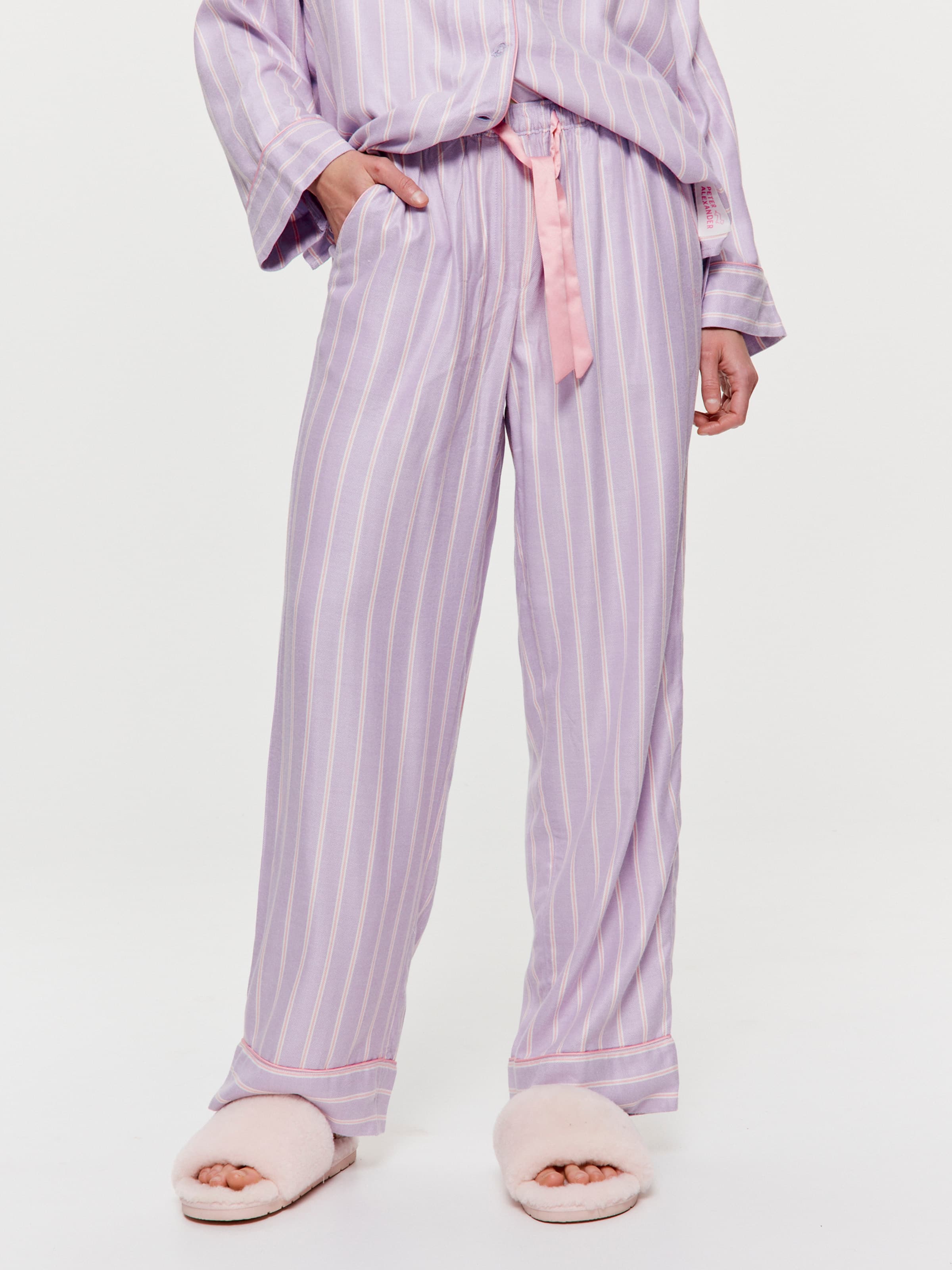 Lilac Stripe Viscose Flannelette Classic Pj Pant
