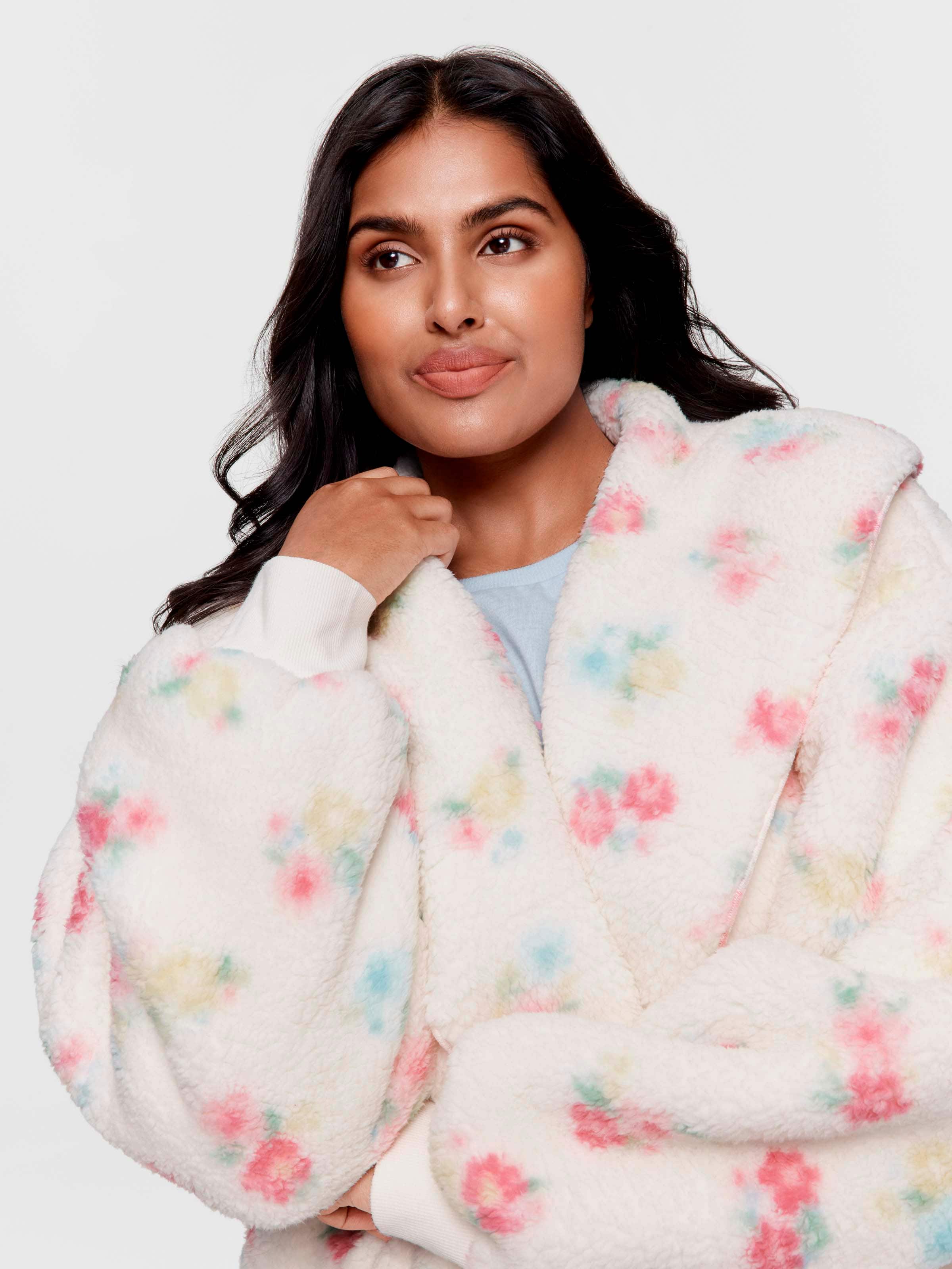 P.A. Plus Floral Teddy Shrug