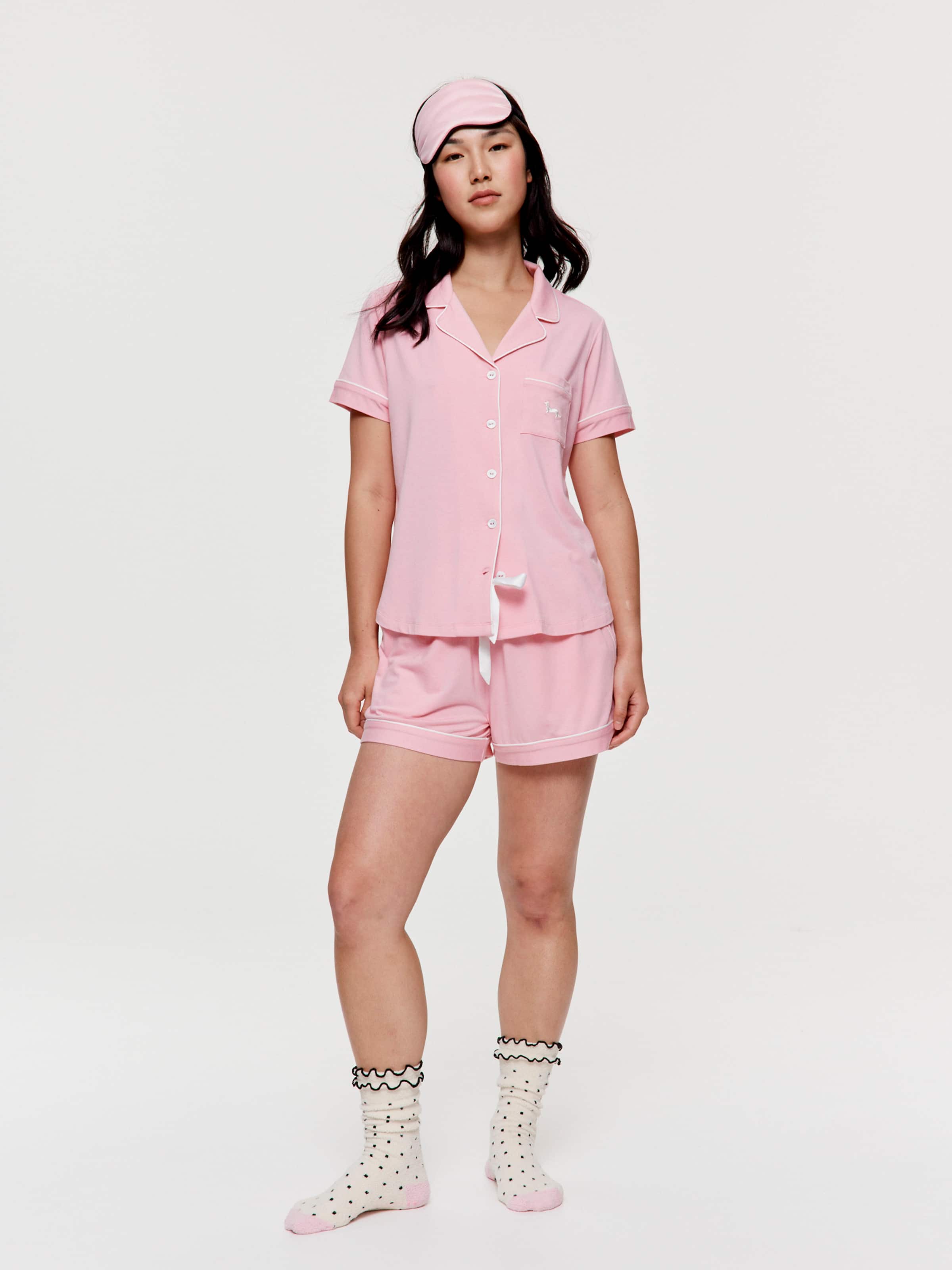 Pink Bamboo Jersey Shortie Pj Set