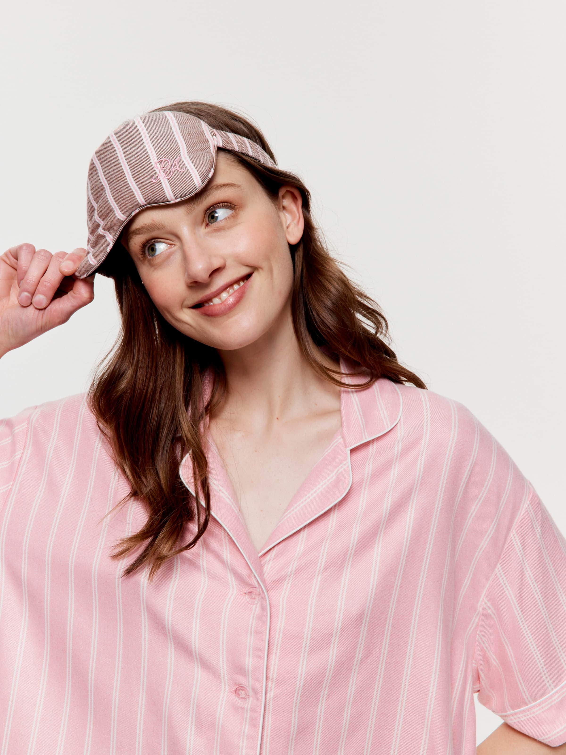 Dusty Pink Stripe Viscose Flannelette Boyfriend Short Sleeve Shirt