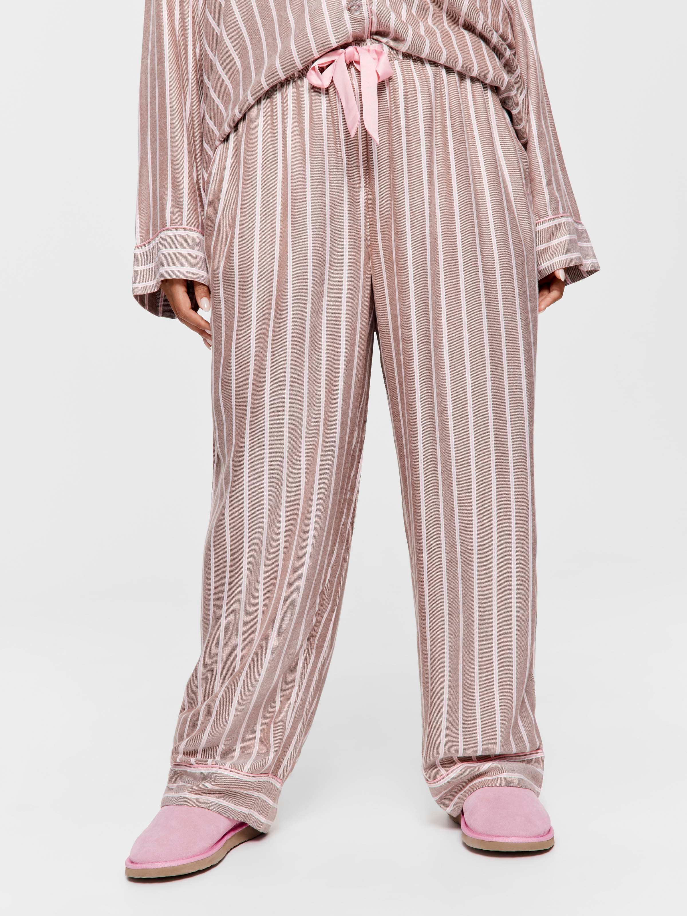 P.A. Plus Chocolate Stripe Viscose Flannelette Classic Pj Pant