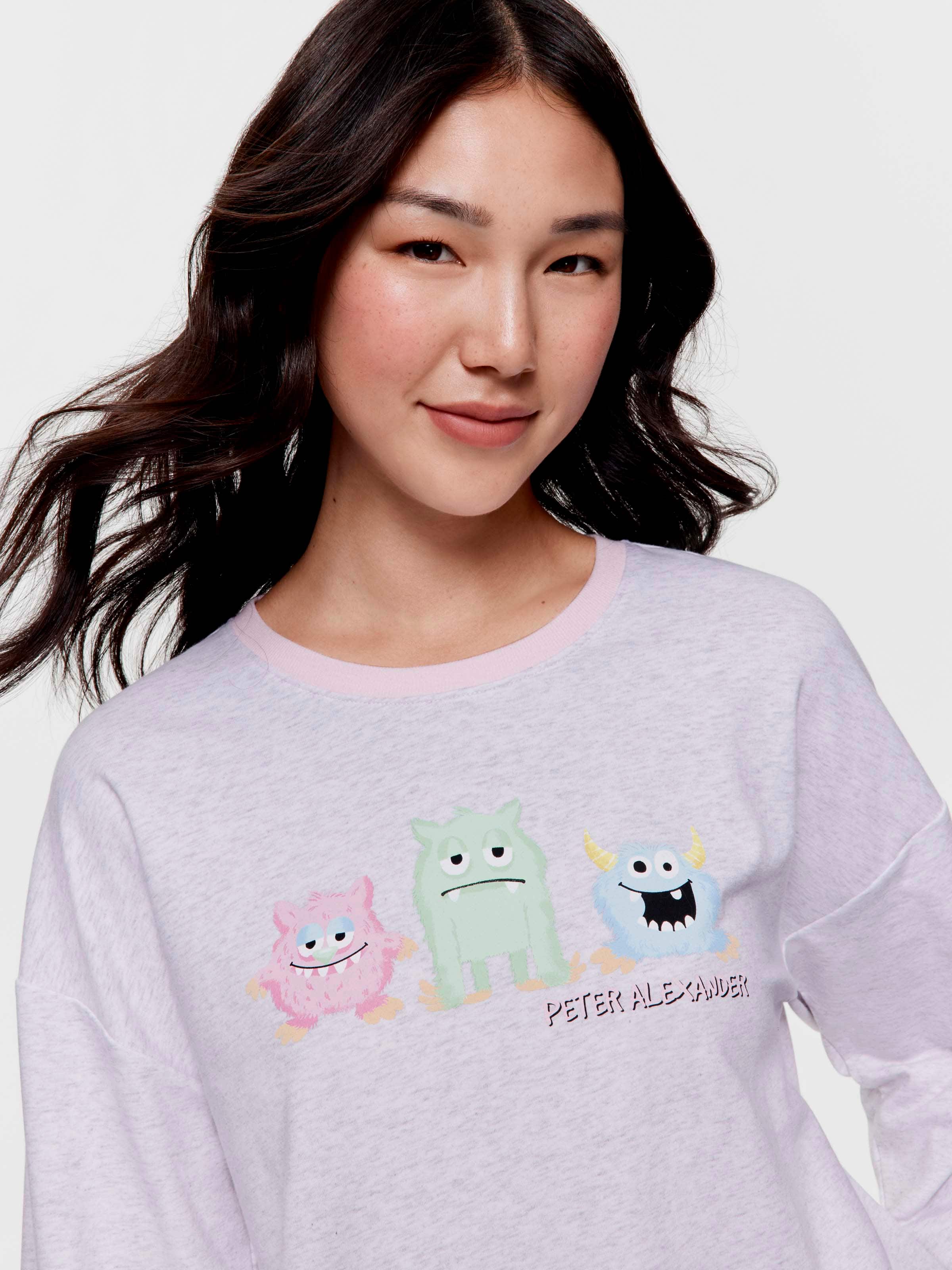 Monsters Oversized Long Sleeve Top