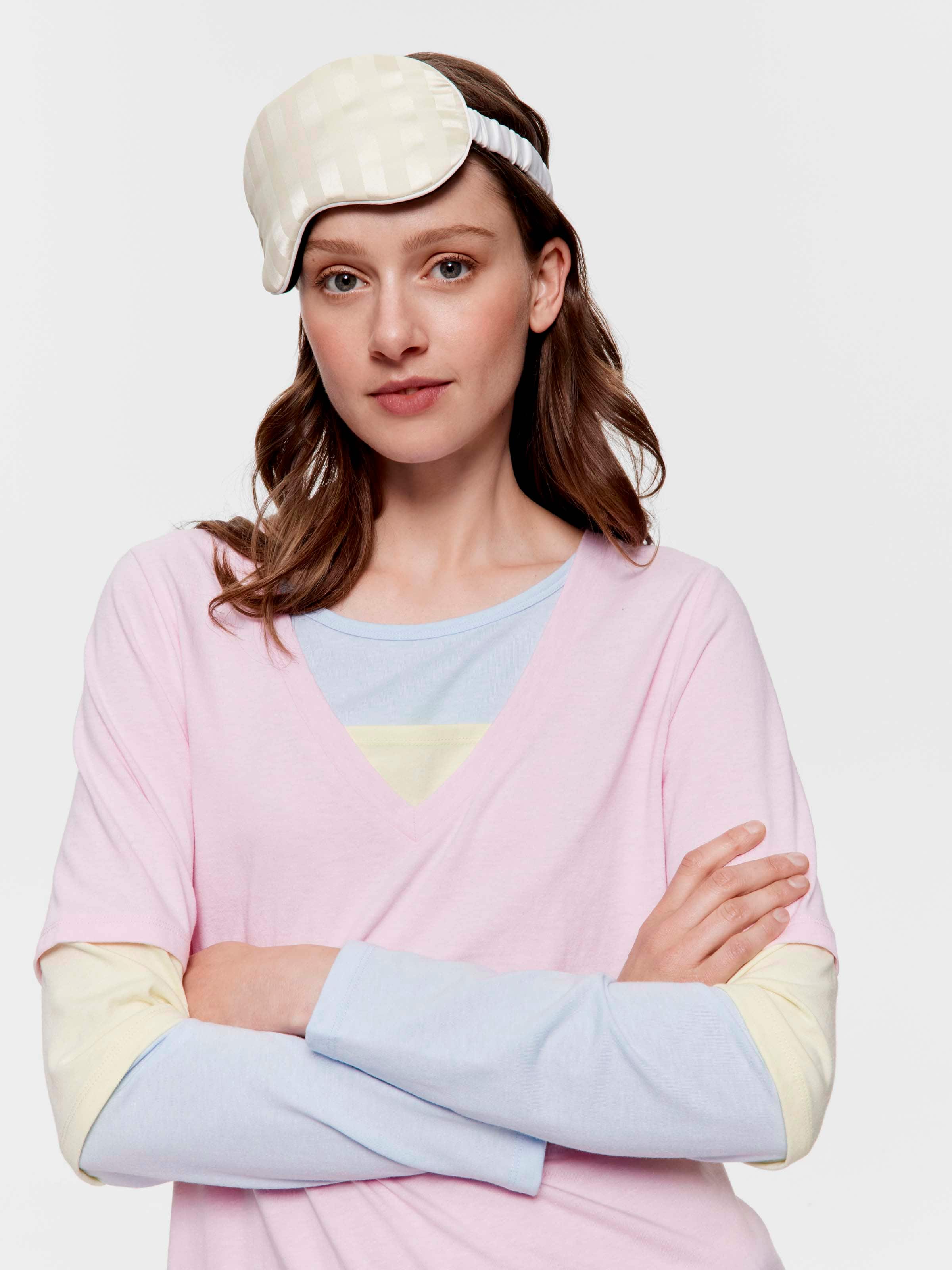 Contrast Block Long Sleeve Fashion Top