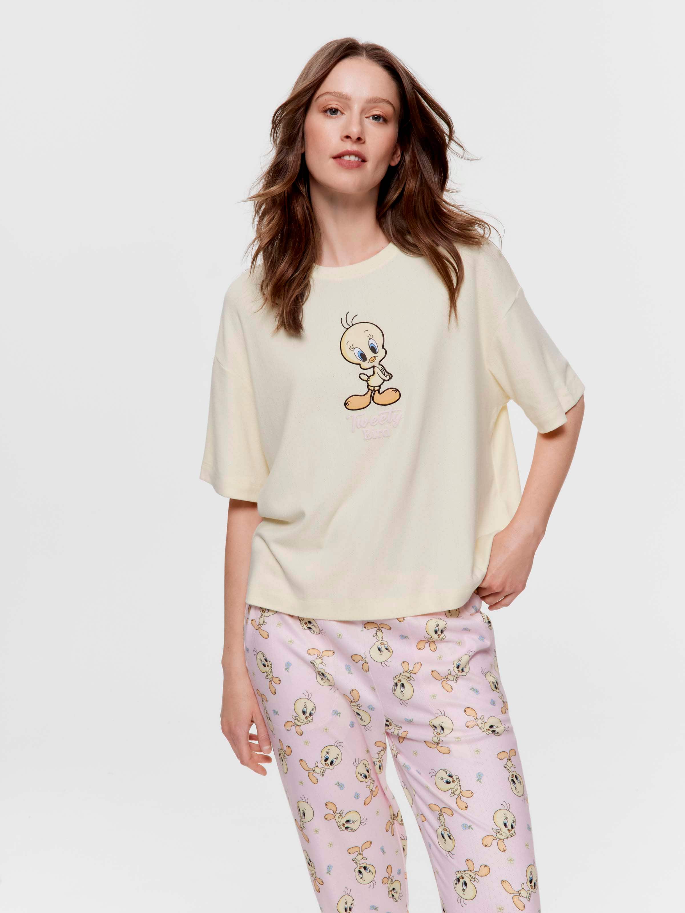 Looney Tunes Tweety Pointelle Oversized Tee