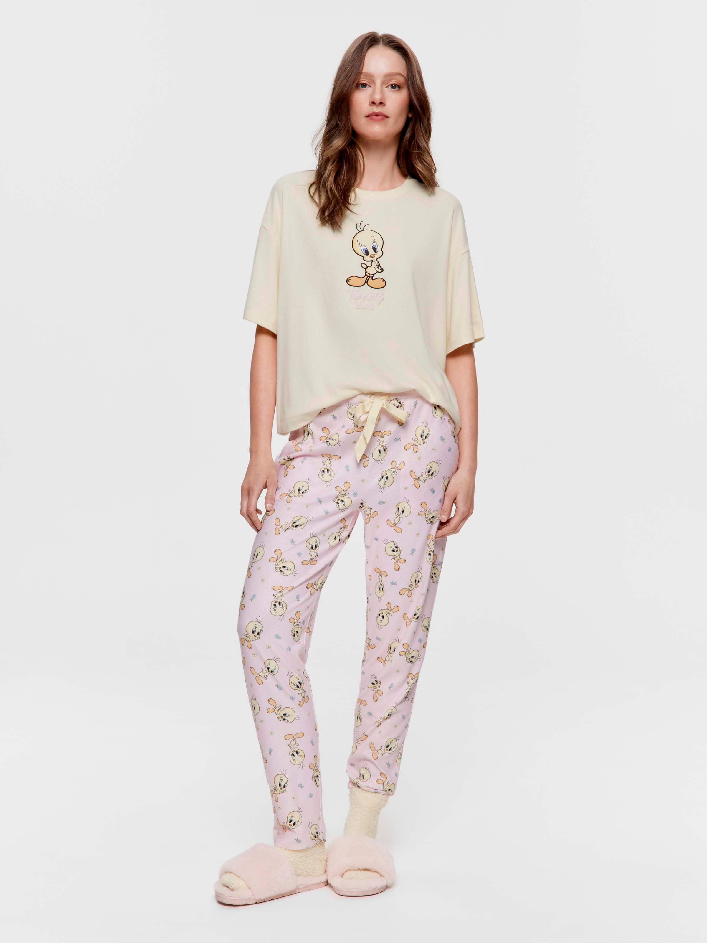 Looney Tunes Tweety Pointelle Tapered Pj Pant