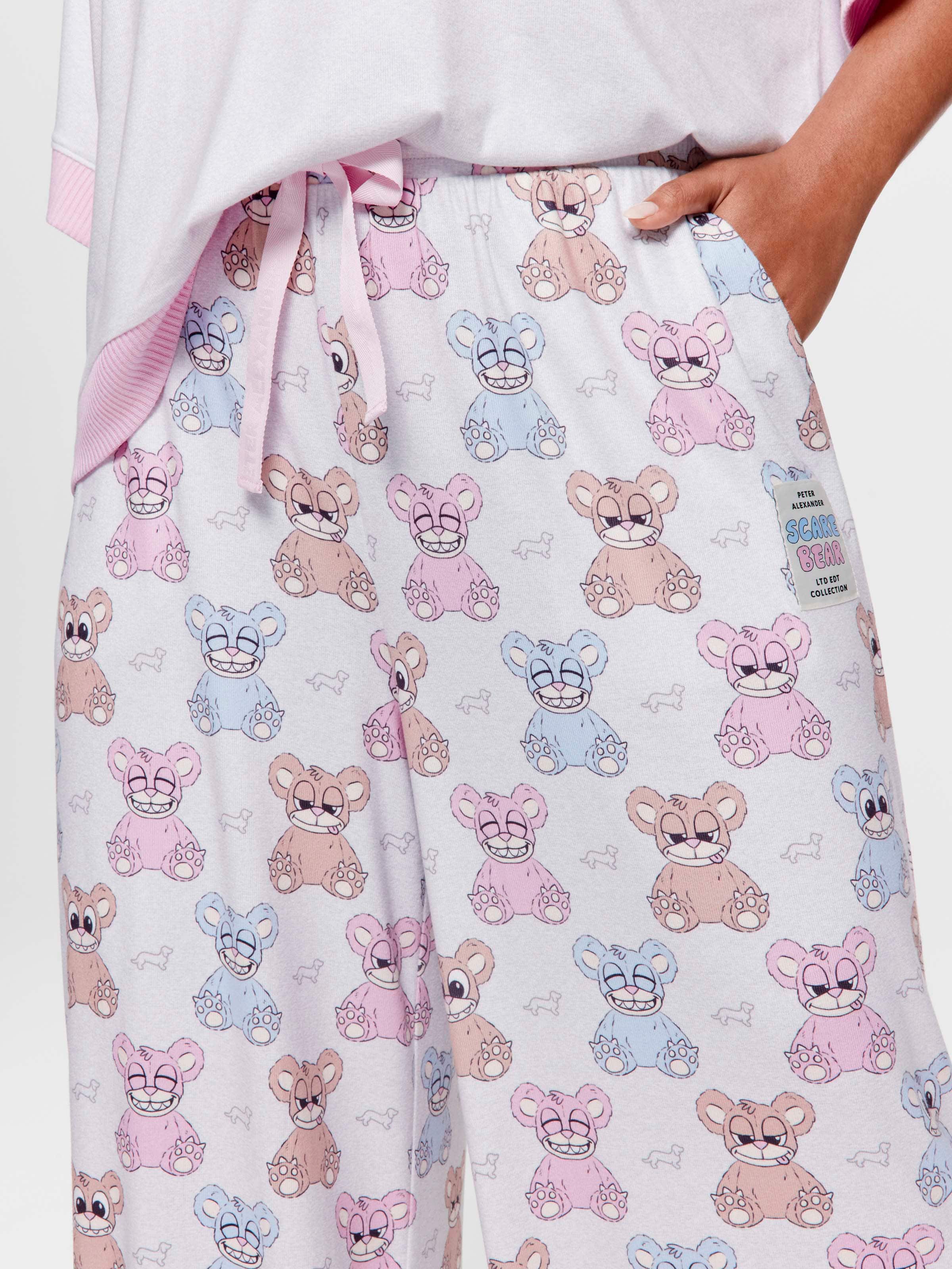 P.A. Plus Scare Bear Plush Wide Leg Pj Pant