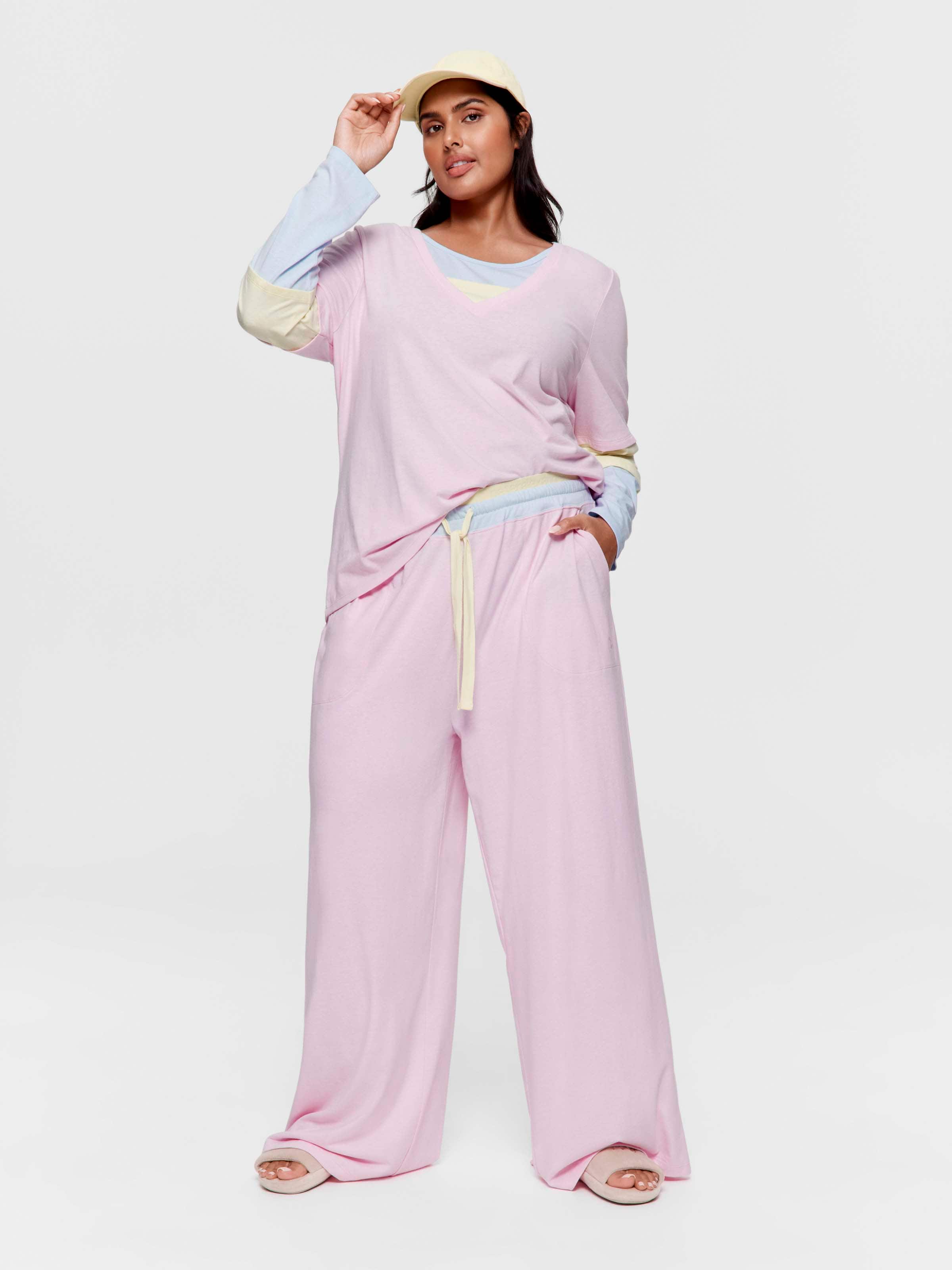 P.A. Plus Contrast Block Wide Leg Pj Pant