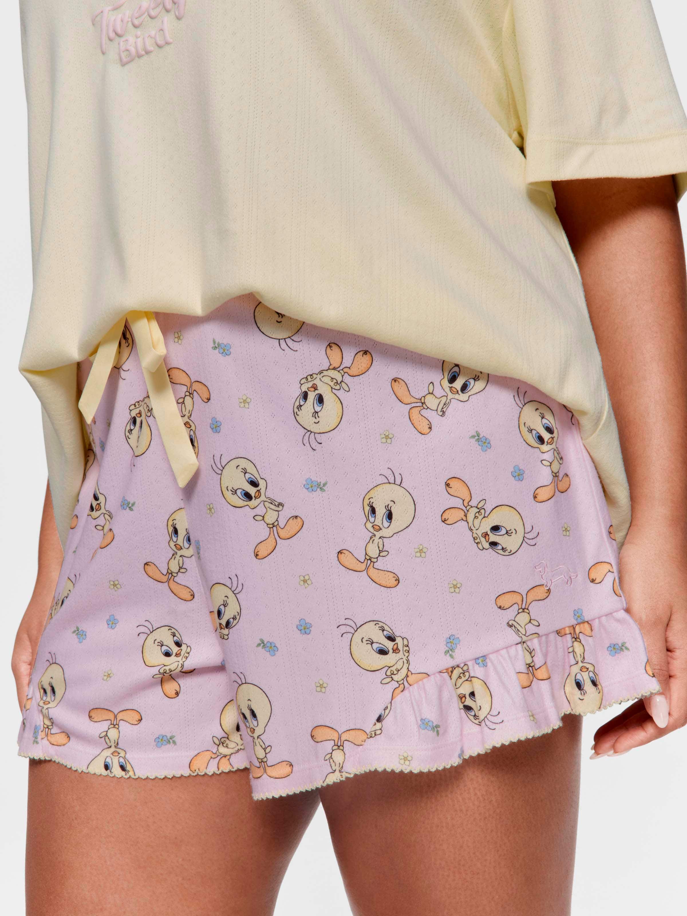 P.A. Plus Looney Tunes Tweety Pointelle Mini Frill Short