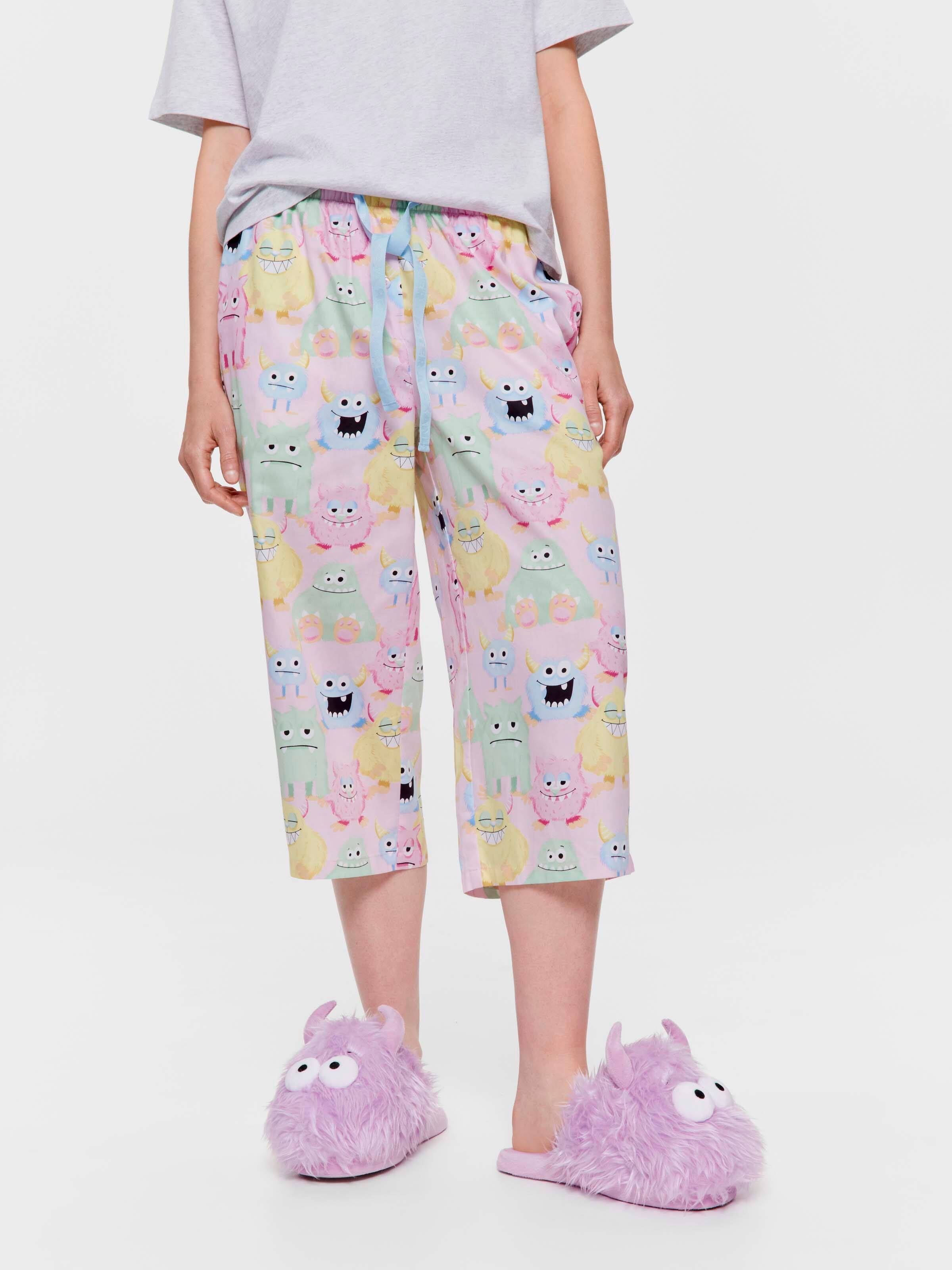 Monsters 100% Cotton 3/4 Pj Pant