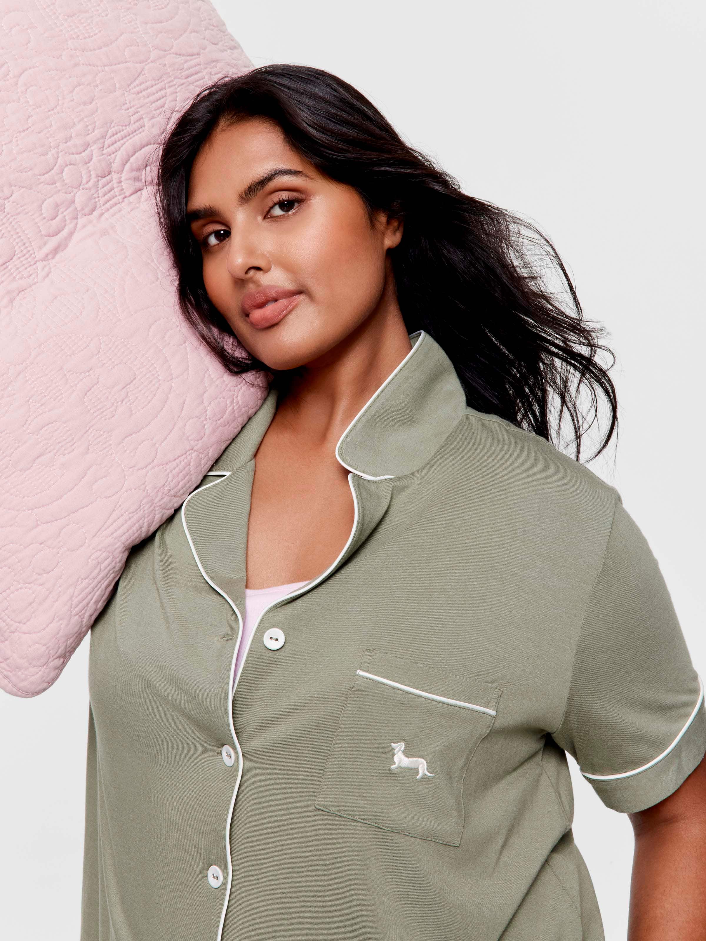 P.A. Plus Sage Bamboo Jersey Shortie Pj Set