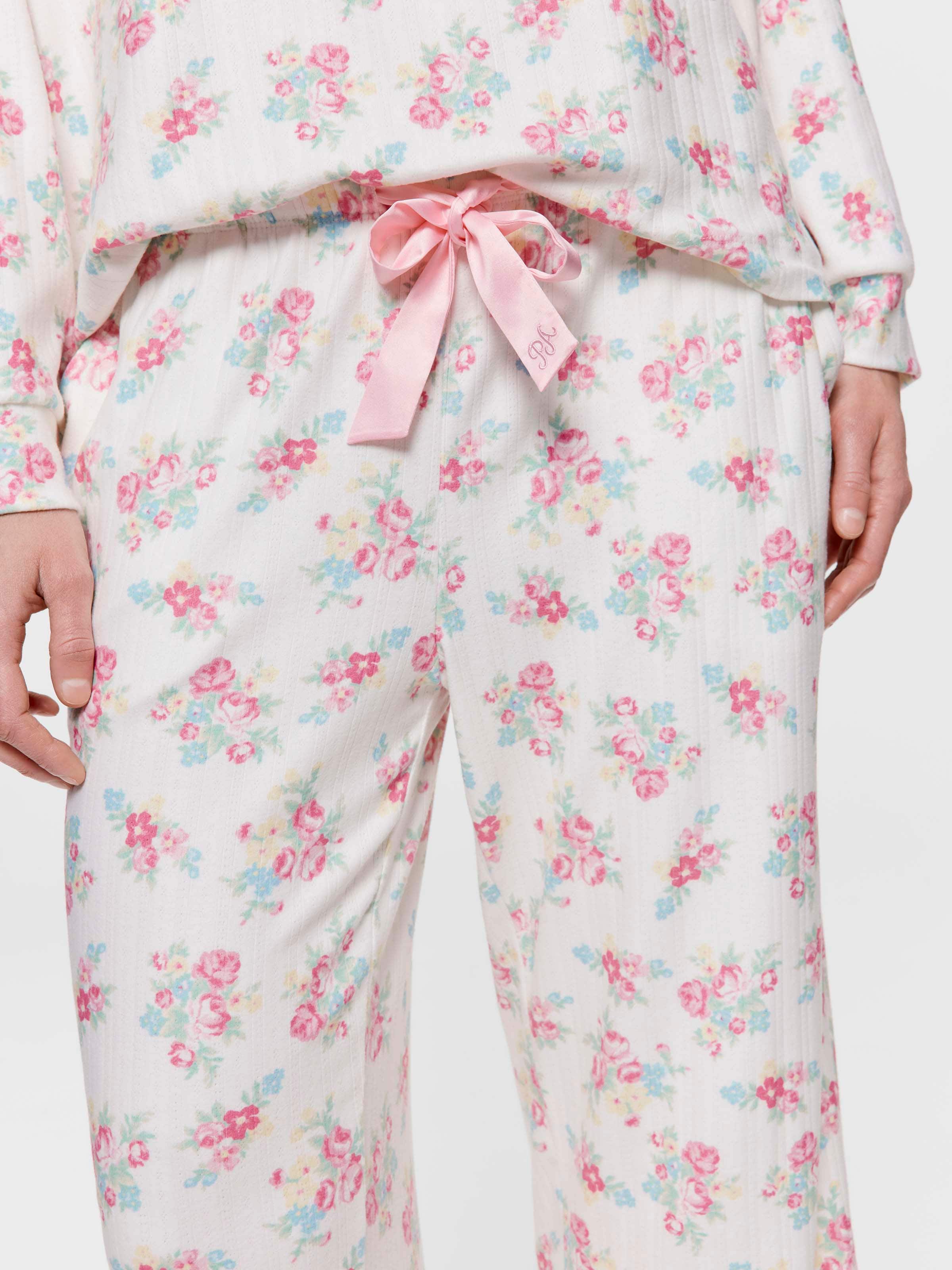 Ditsy Floral Pointelle Straight Leg Pj Pant