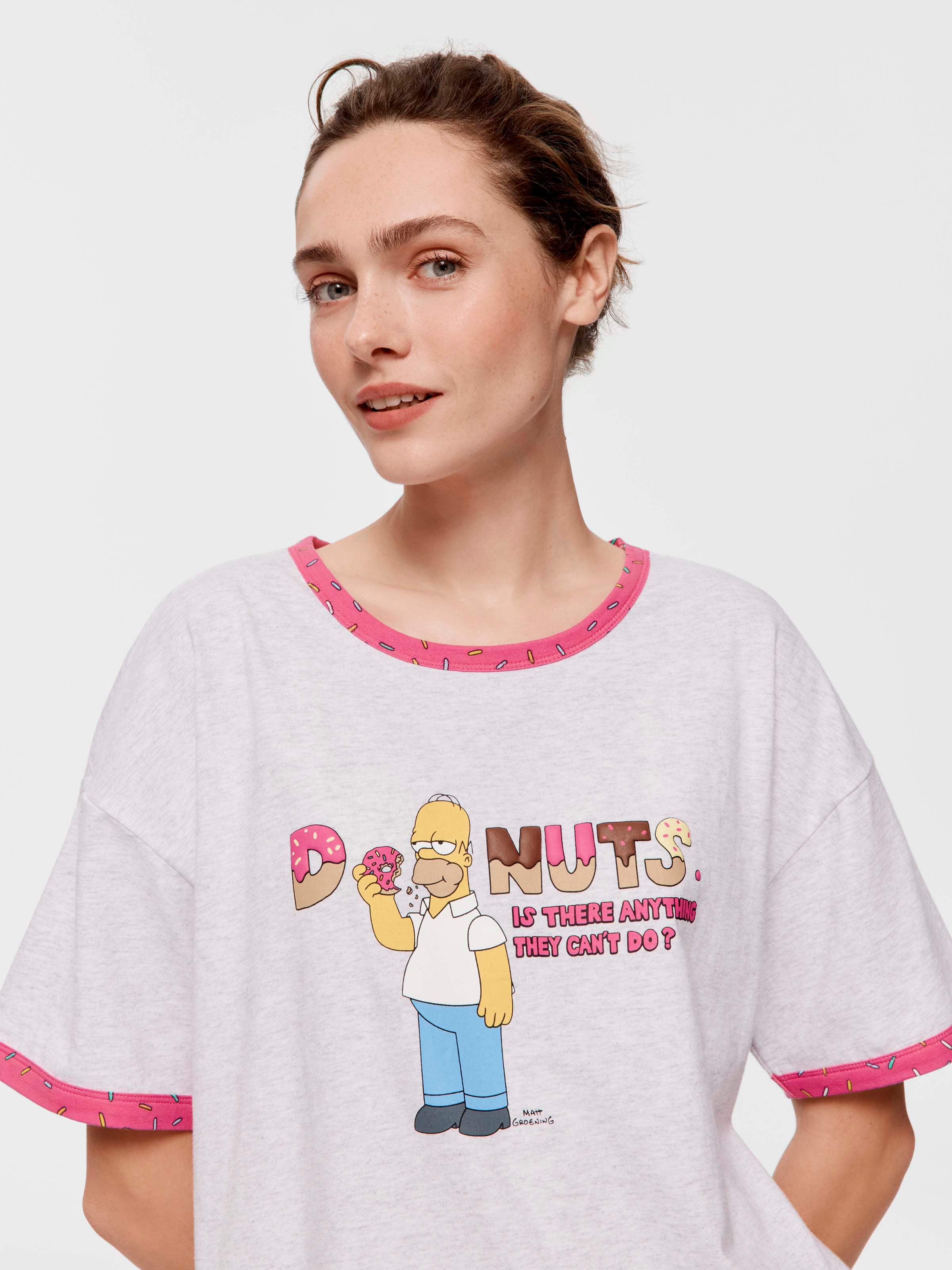 The Simpsons Homer Donut 100% Cotton Oversized Tee